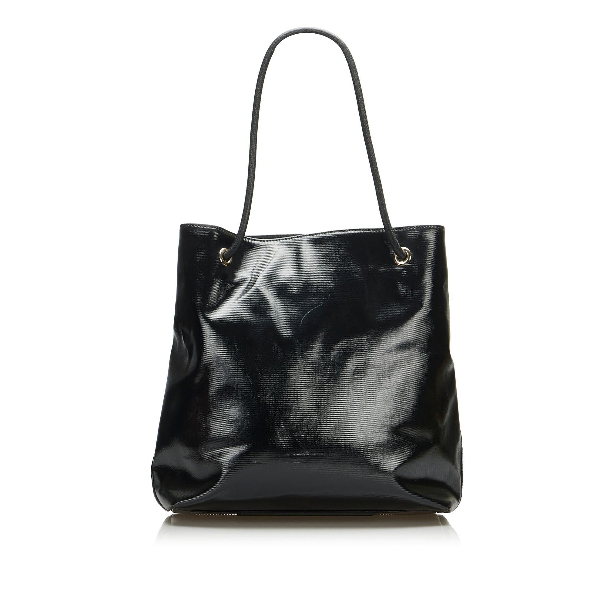 Gucci Gifford SHG-GaYO7i Leather Patent Black Tote Bag