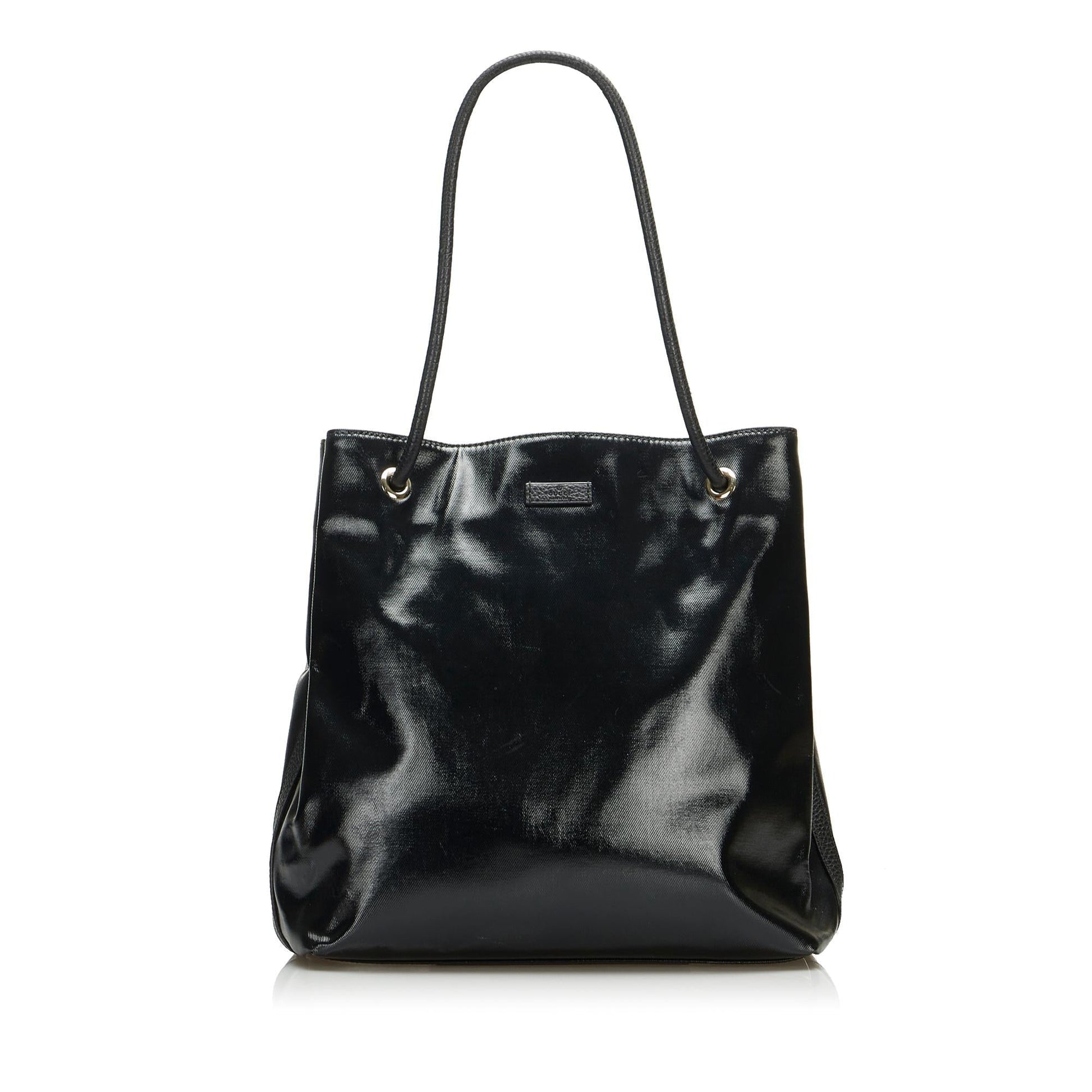 Gucci Gifford SHG-GaYO7i Leather Patent Black Tote Bag