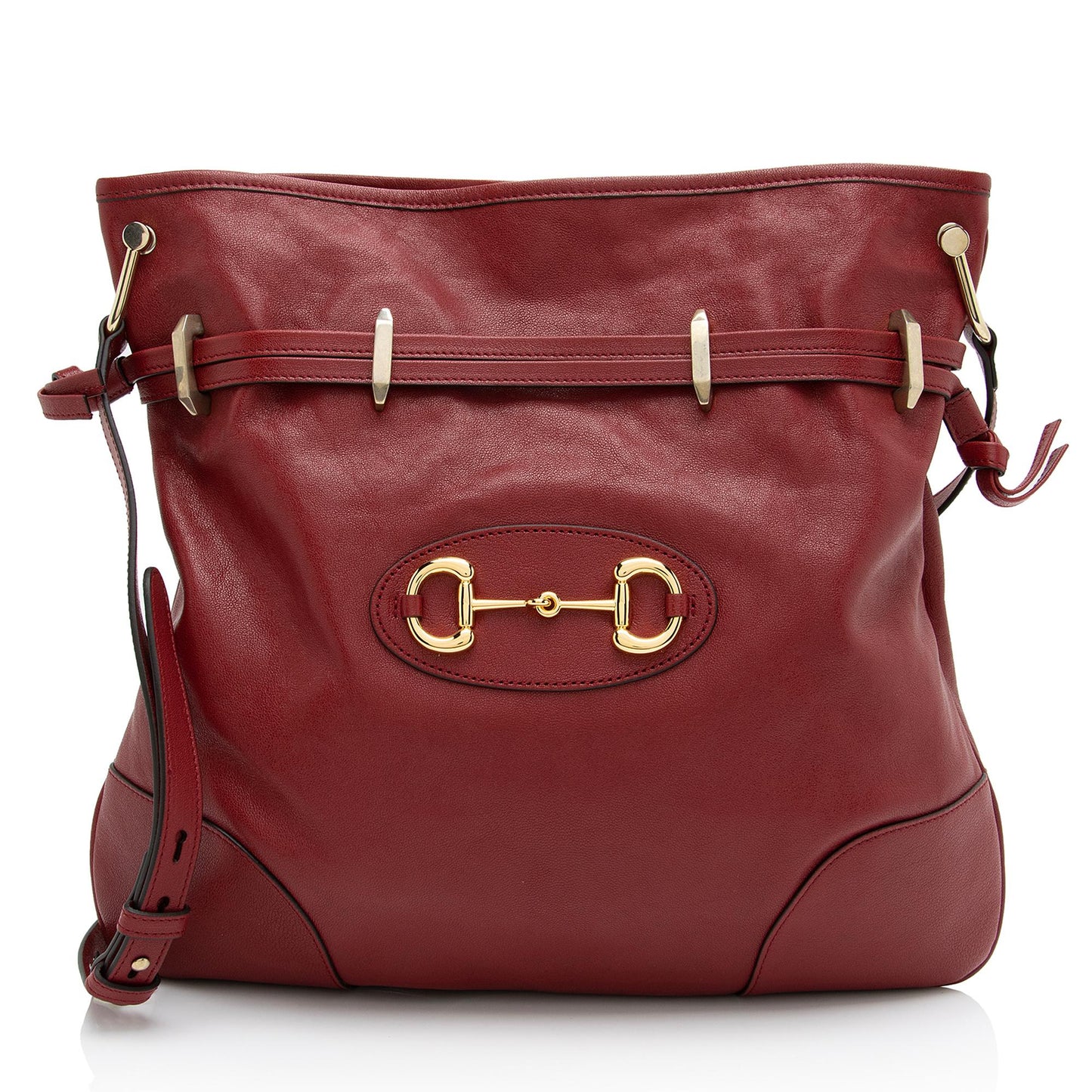 Gucci Glazed Horsebit Morsetto Drawstring SHF-IUzaIn Calfskin Red Jewelry