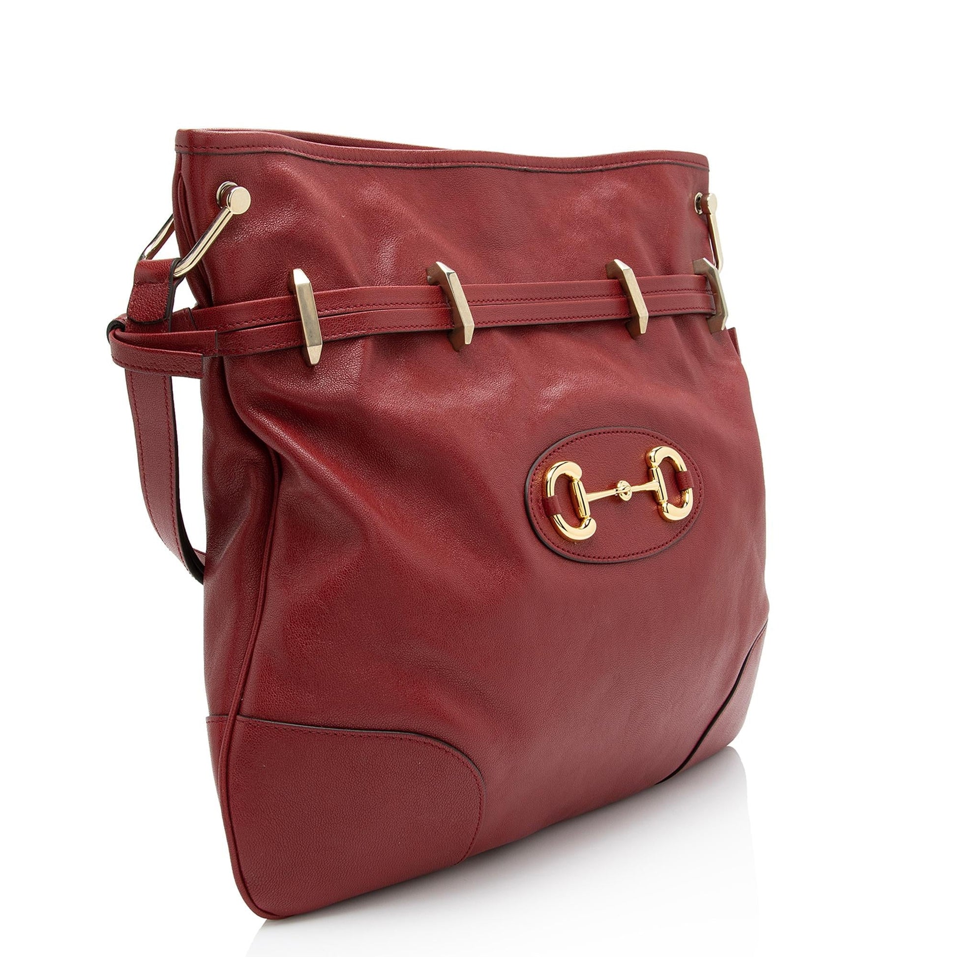 Gucci Glazed Horsebit Morsetto Drawstring SHF-IUzaIn Calfskin Red Jewelry