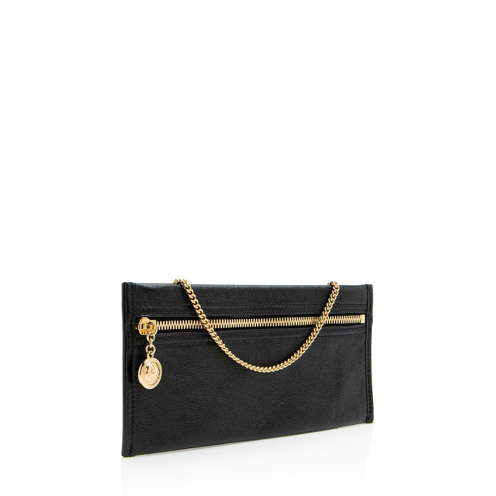 Gucci Glazed Pochette Leather Black Clutch Bag