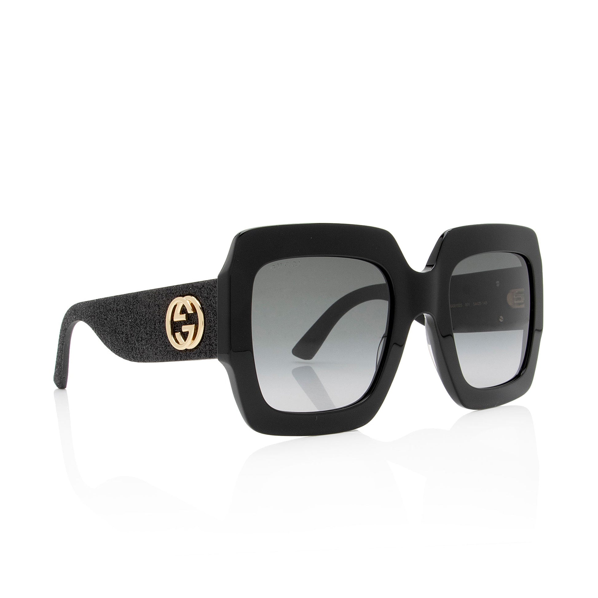 Gucci Glitter Interlocking G Square Sunglasses Black Accessory