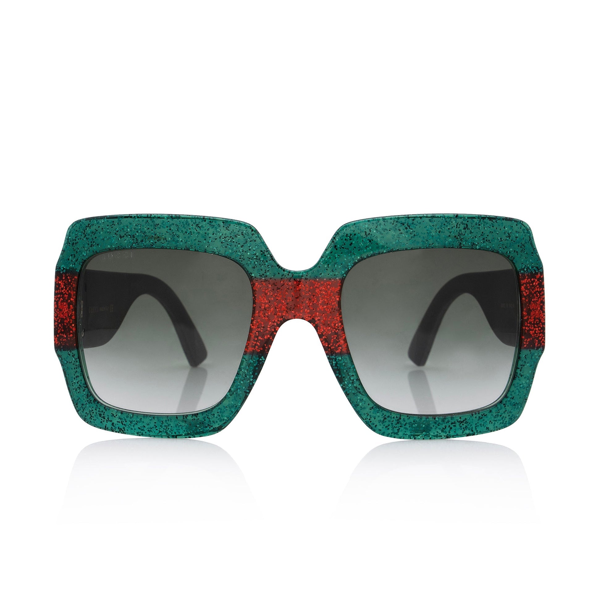 Gucci Glitter Web Interlocking G Square Red Green Accessory