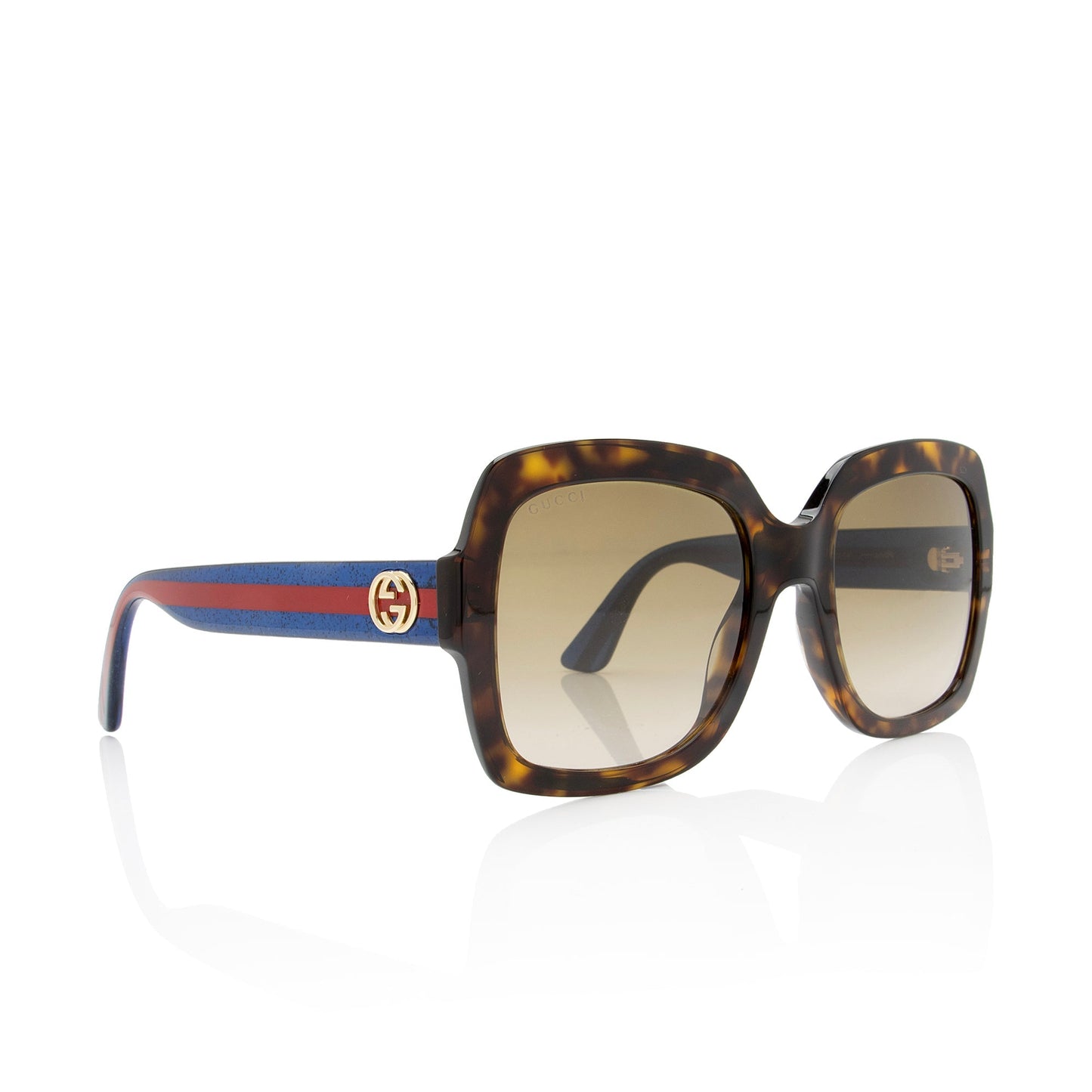 Gucci Glitter Web Interlocking G Square Brown Blue Red Accessory Shf 95T54A