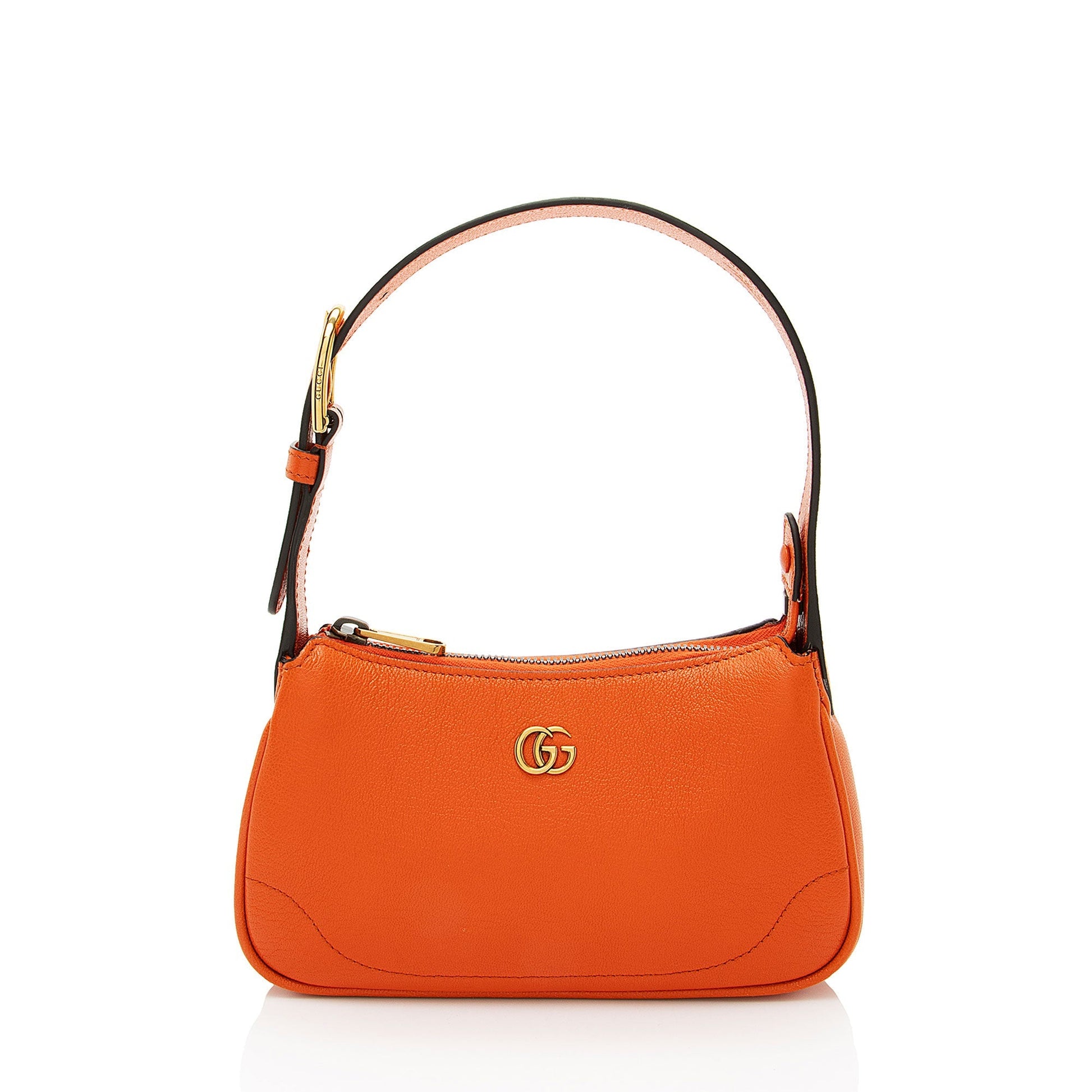 Gucci Goatskin Aphrodite Orange Mini Shoulder Bag