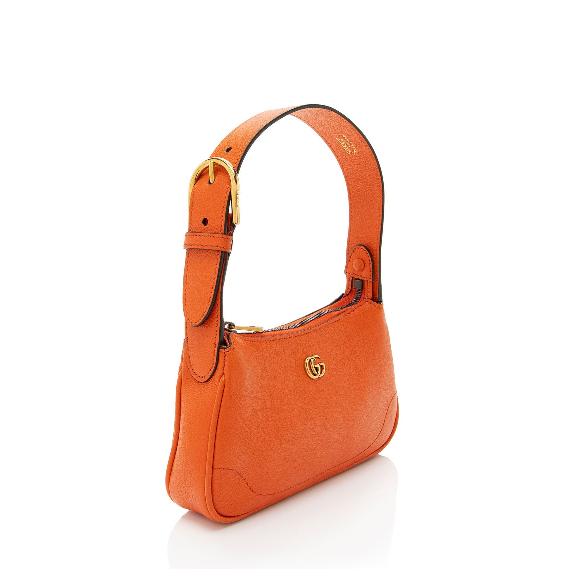Gucci Goatskin Aphrodite Orange Mini Shoulder Bag