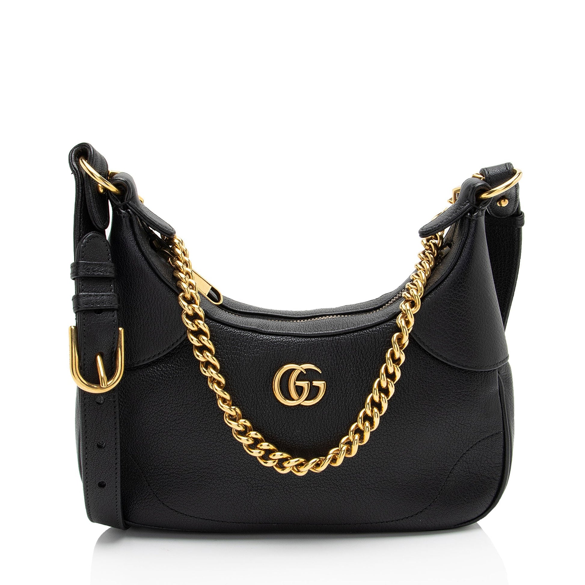 Gucci Goatskin Aphrodite Black Small Crossbody Bag