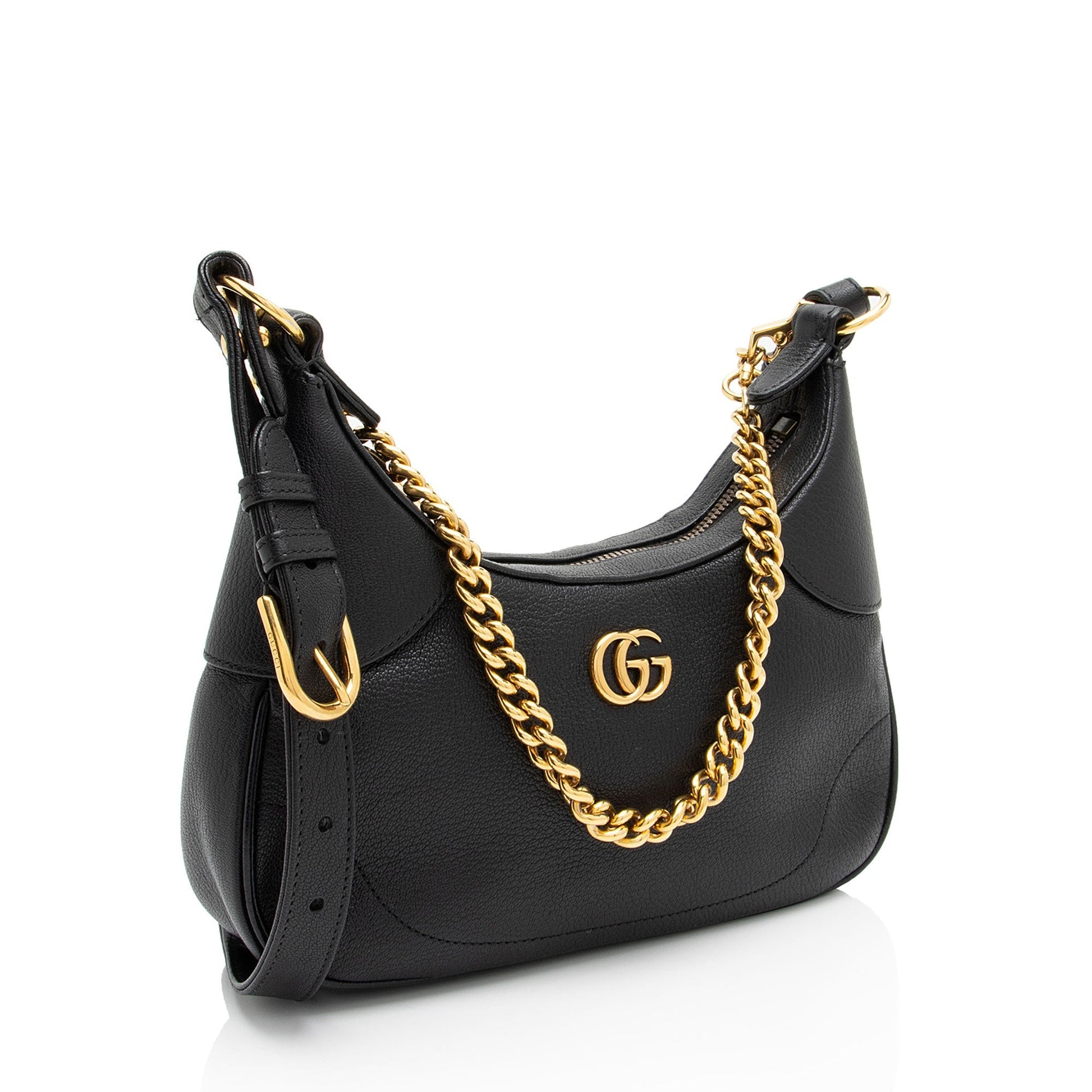 Gucci Goatskin Aphrodite Black Small Crossbody Bag