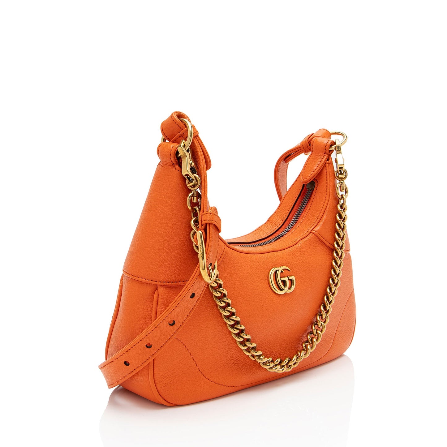 Gucci Goatskin Aphrodite Orange Small Crossbody Bag