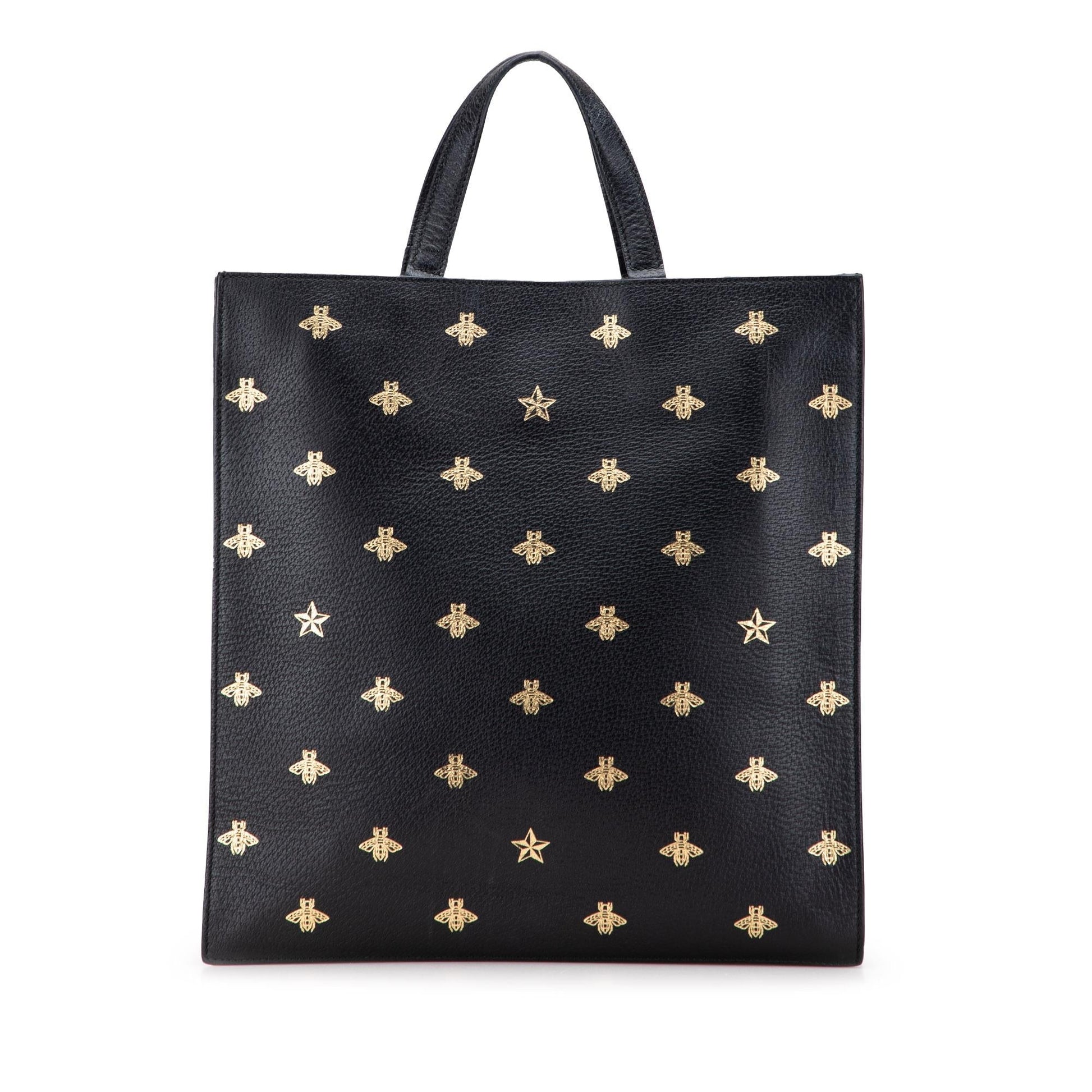 Gucci Grained Bee Star Vertical Calfskin Tote Bag