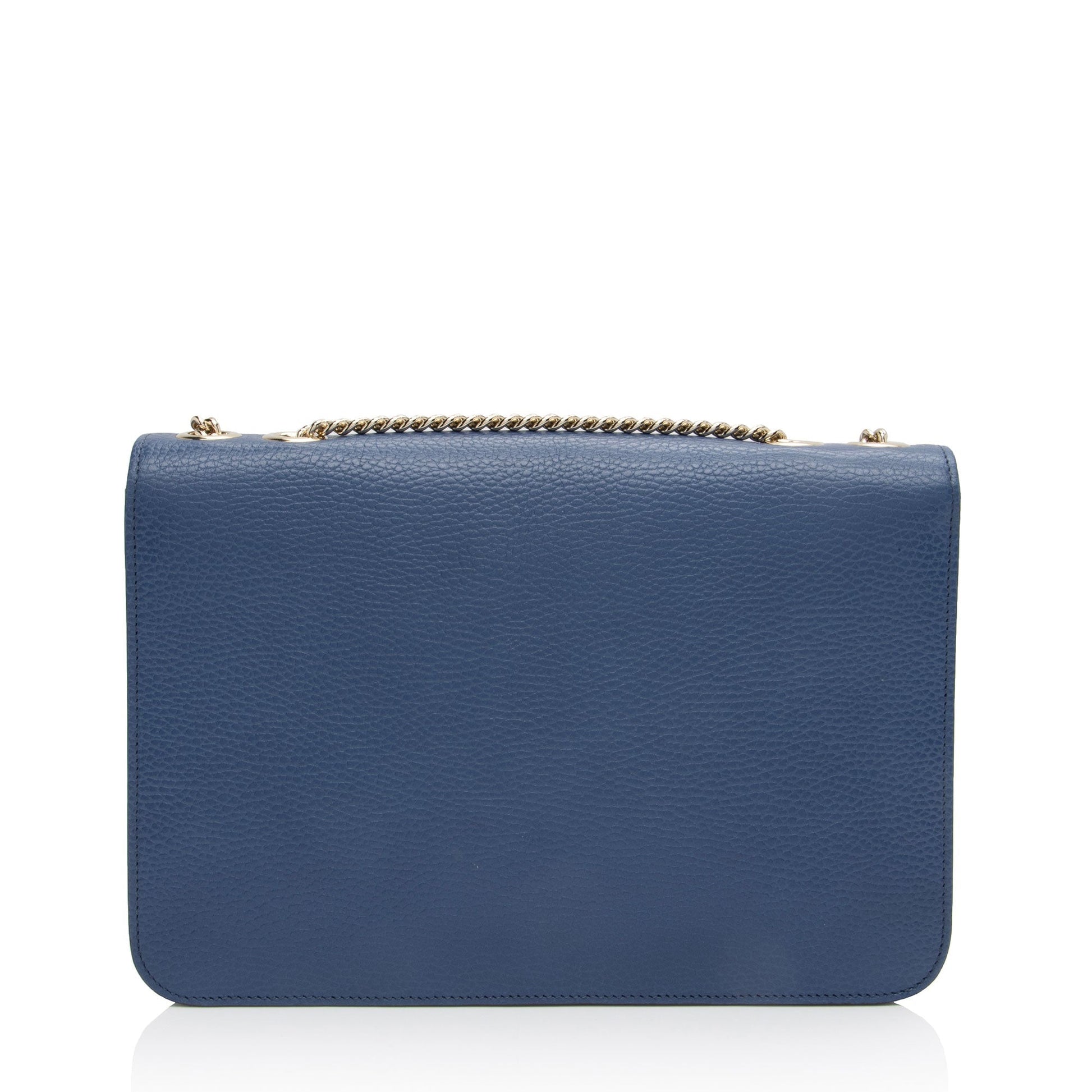 Gucci Interlocking G SHF-zDeXwf Leather Calfskin Blue Medium Crossbody Bag