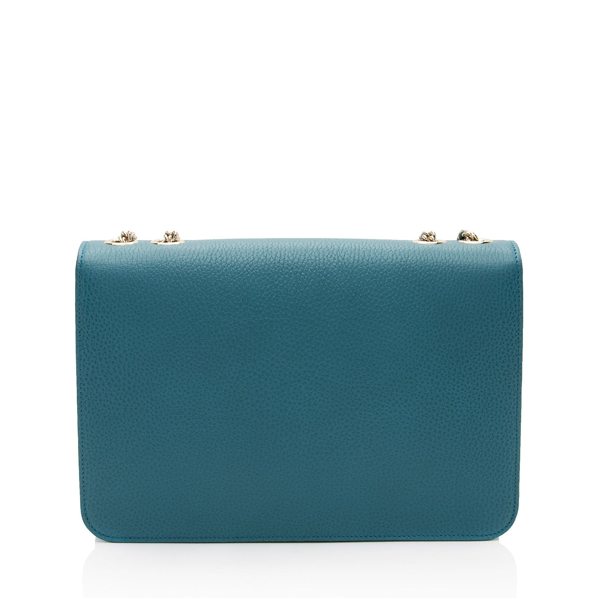 Gucci Grained Interlocking G Calfskin Blue Medium Crossbody Bag
