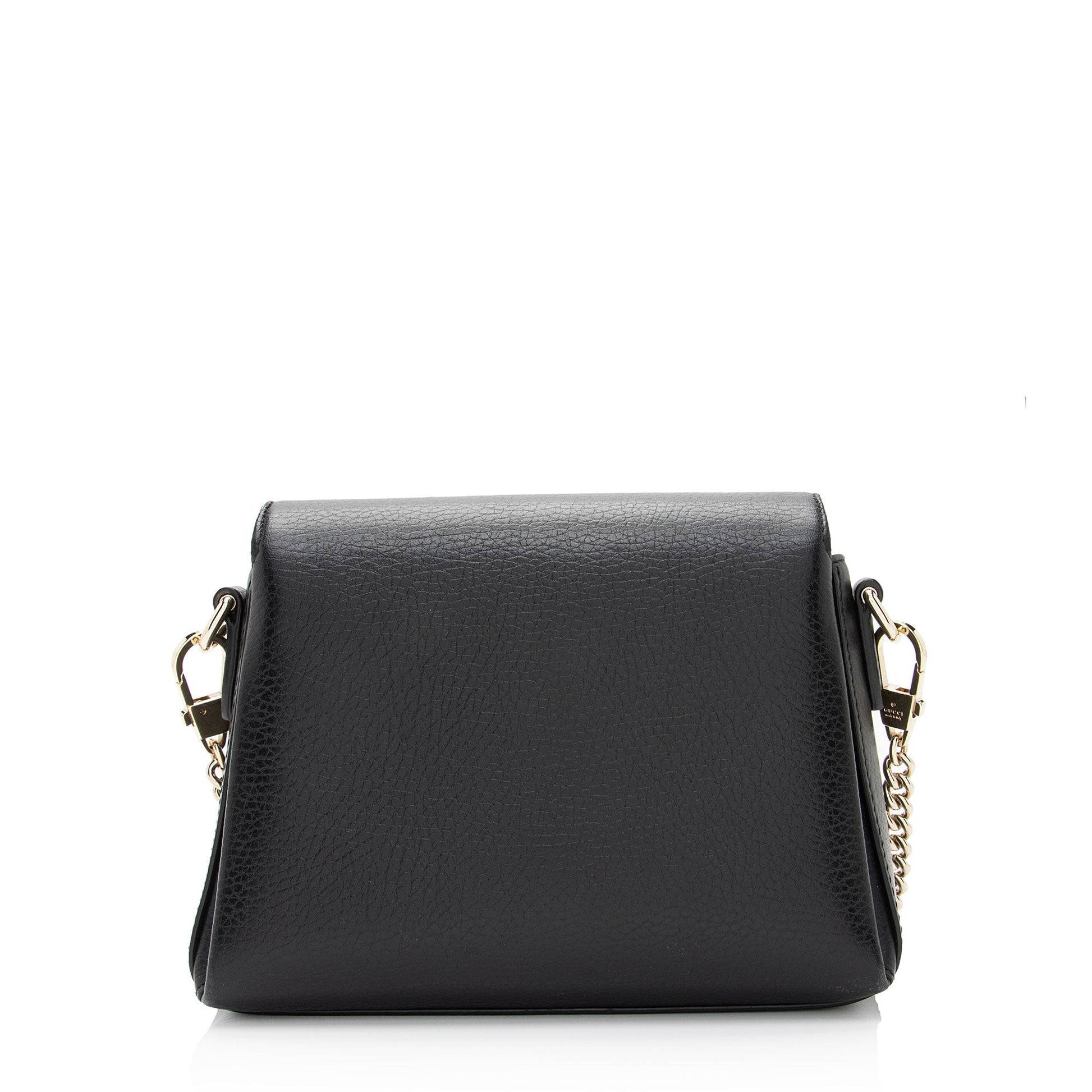 Gucci Grained Interlocking G SHF-lys74k Calfskin Black Small Crossbody Bag