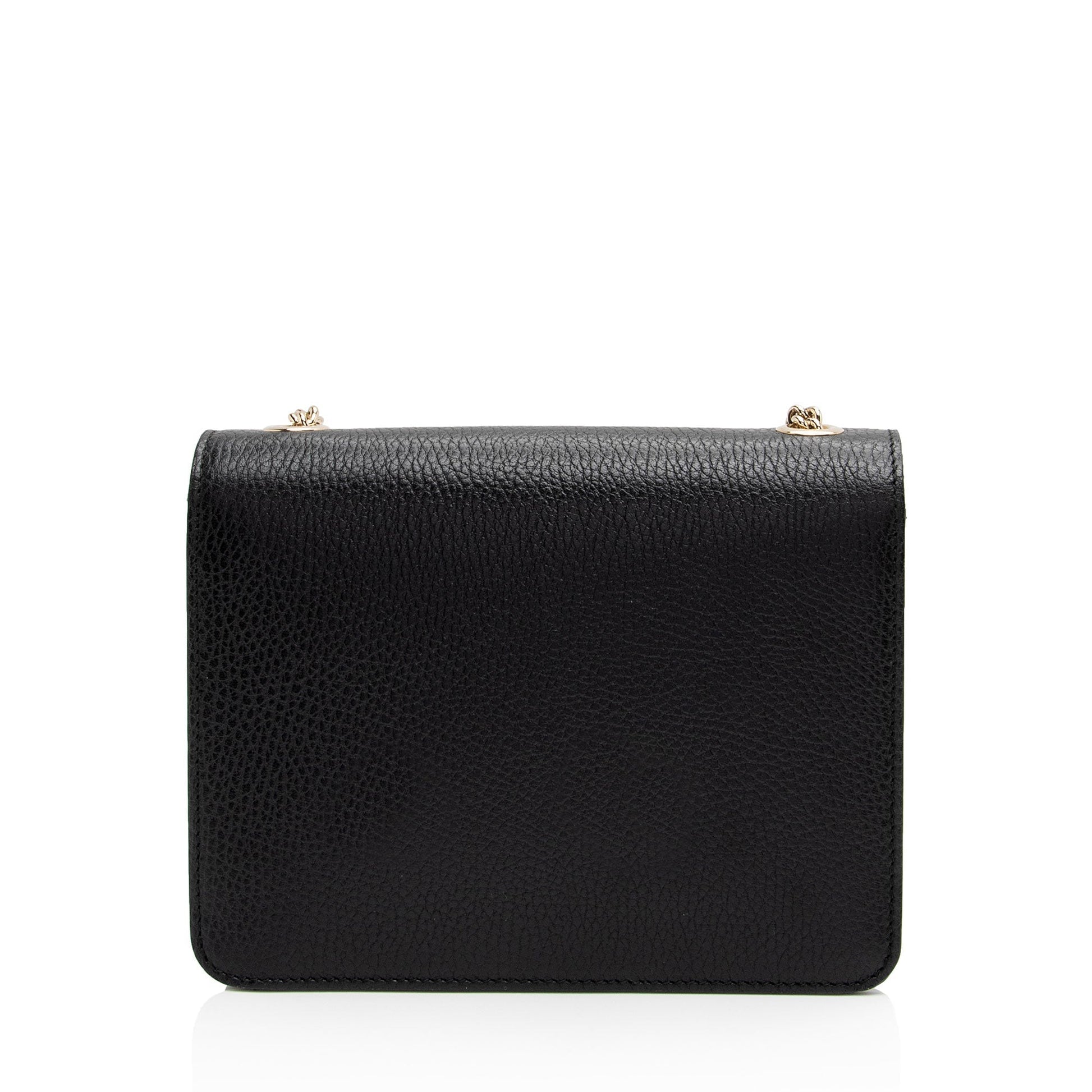 Gucci Grained Interlocking G SHF-1AVxLZ Calfskin Black Small Crossbody Bag