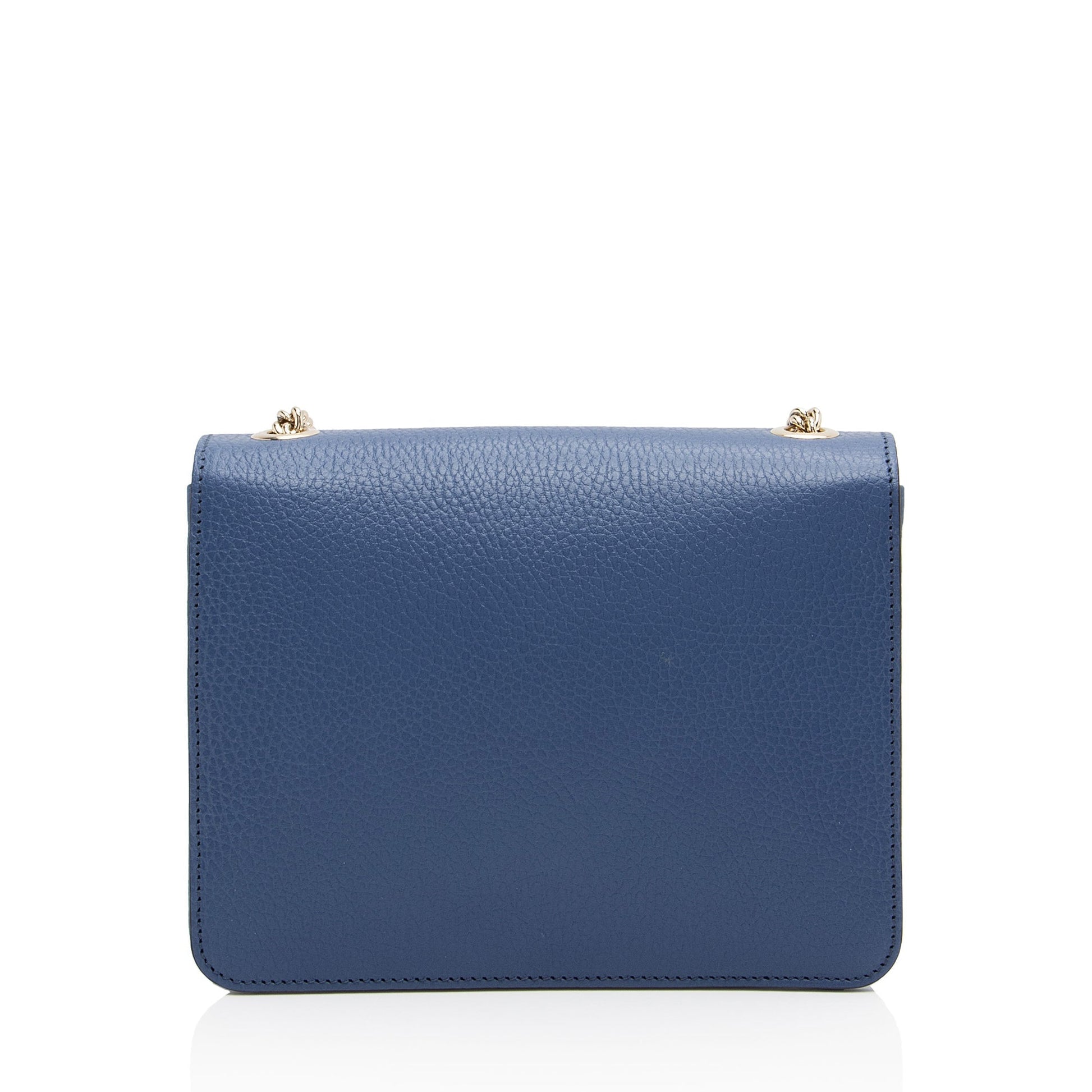 Gucci Grained Interlocking G SHF-ZsAt2c Calfskin Blue Small Crossbody Bag