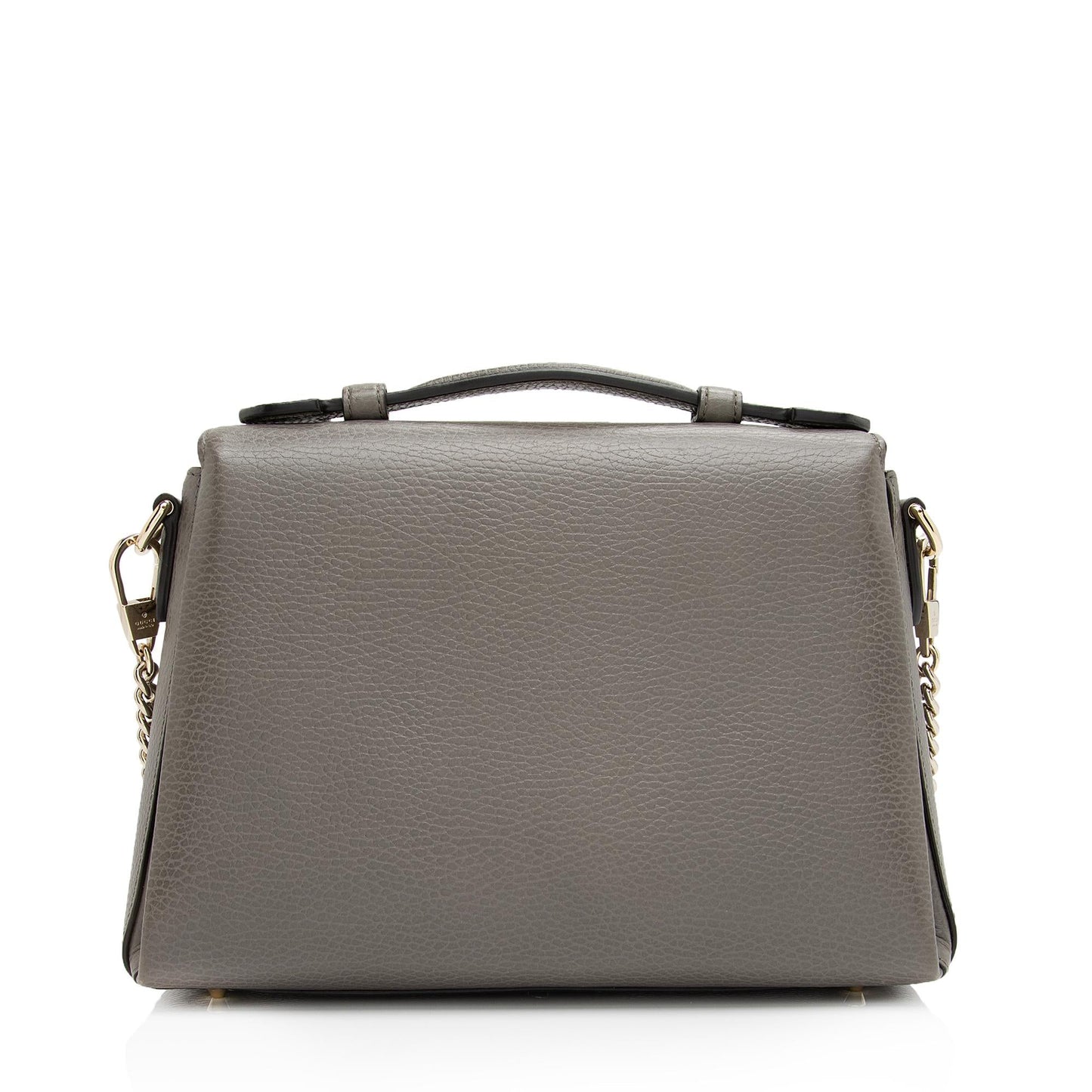 Gucci Interlocking G Top Handle Leather Calfskin Grey Small Crossbody Bag