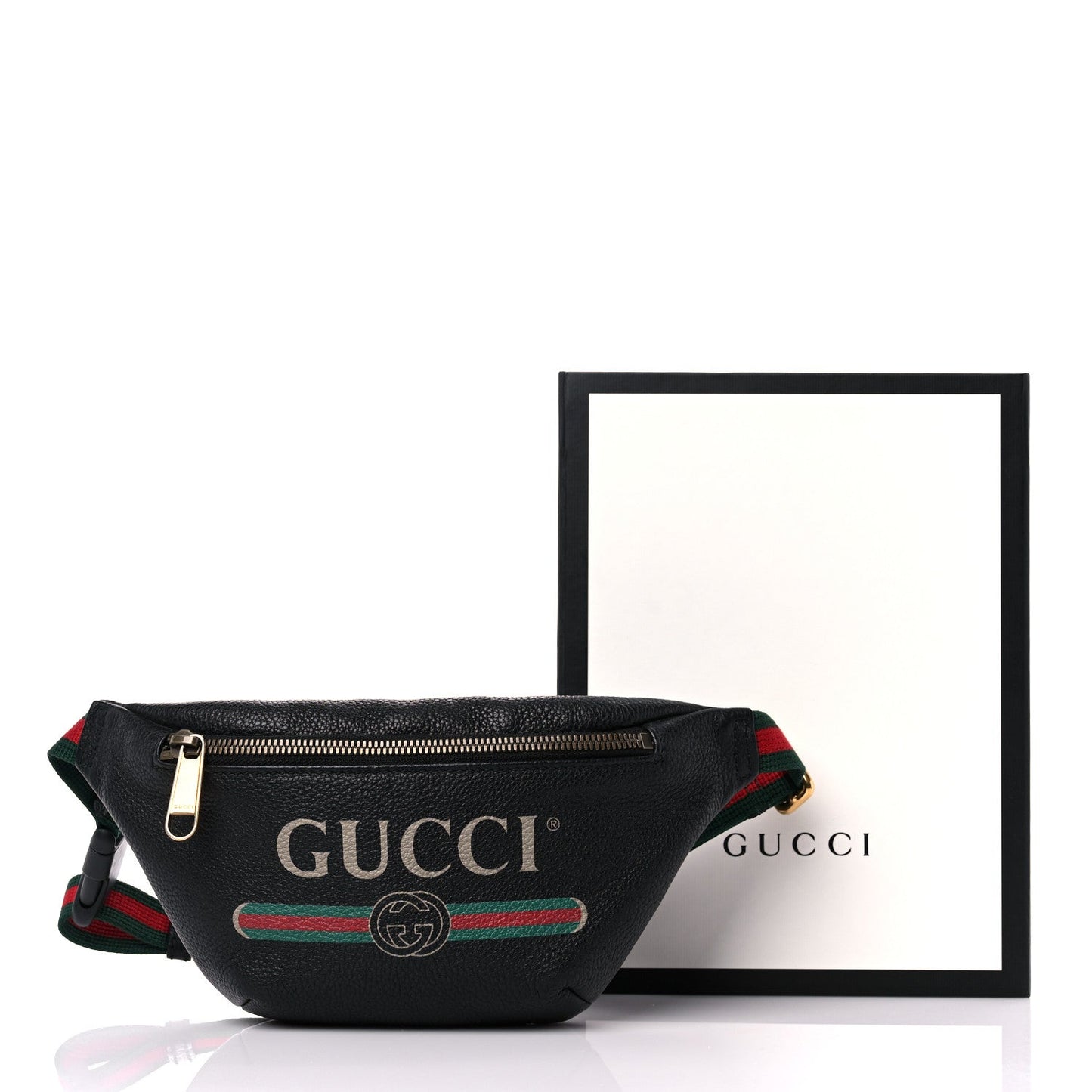 Gucci GRAINED Calfskin Logo Belt