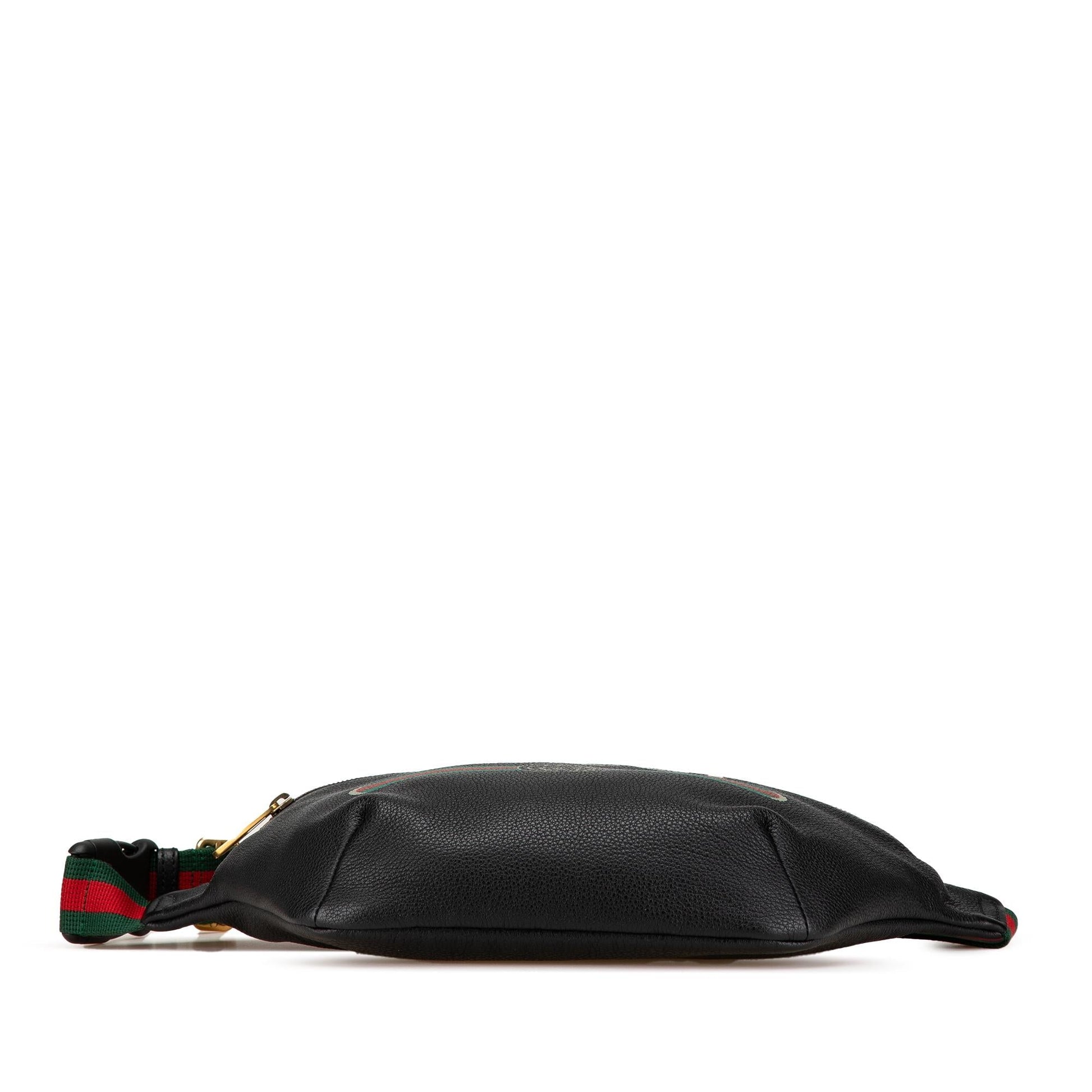 Gucci Grained Belt Calf Calfskin Black Logo Accessory Bag 1