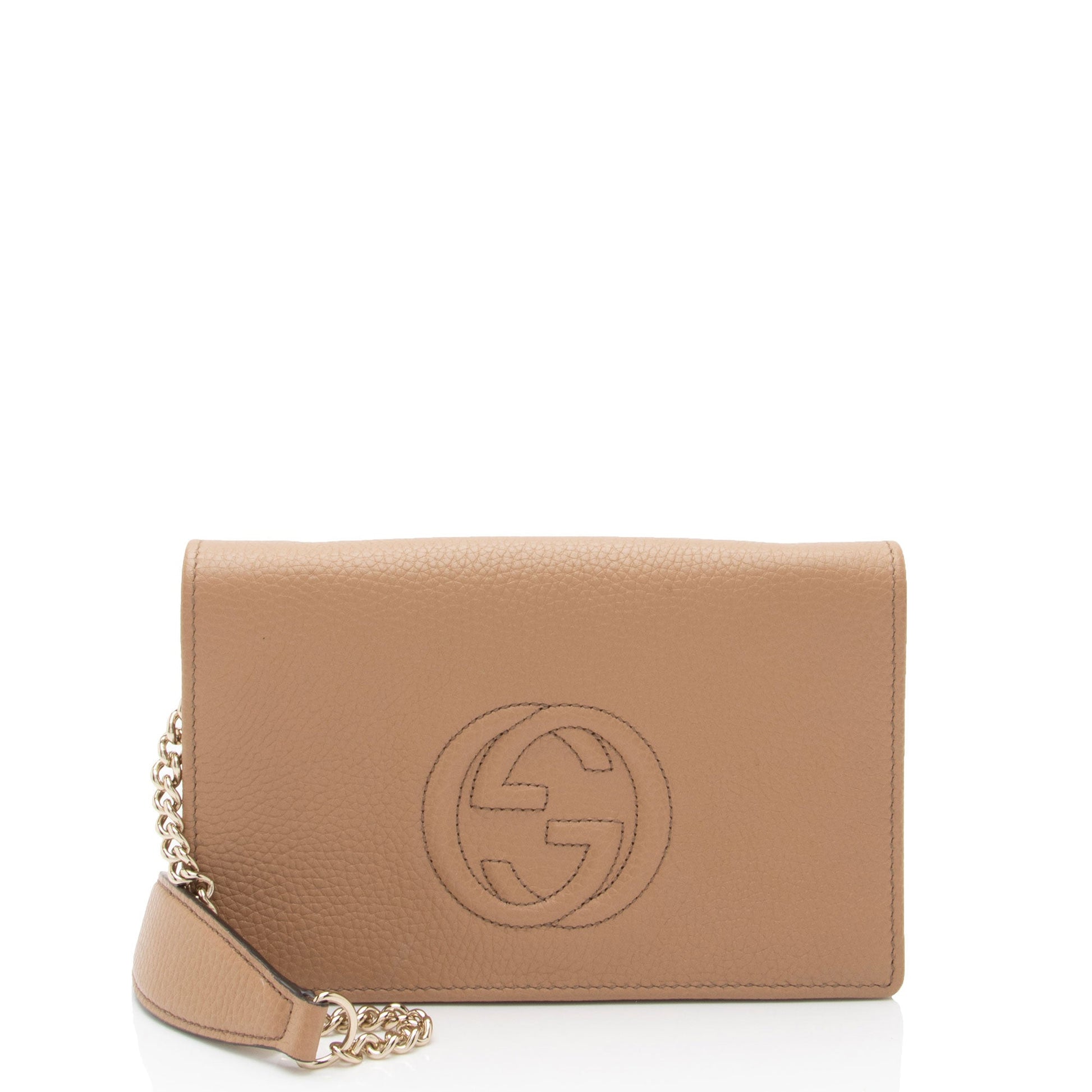 Gucci Grained Soho Wallet on SHF-I42ZOK Leather Beige Chain Crossbody Bag