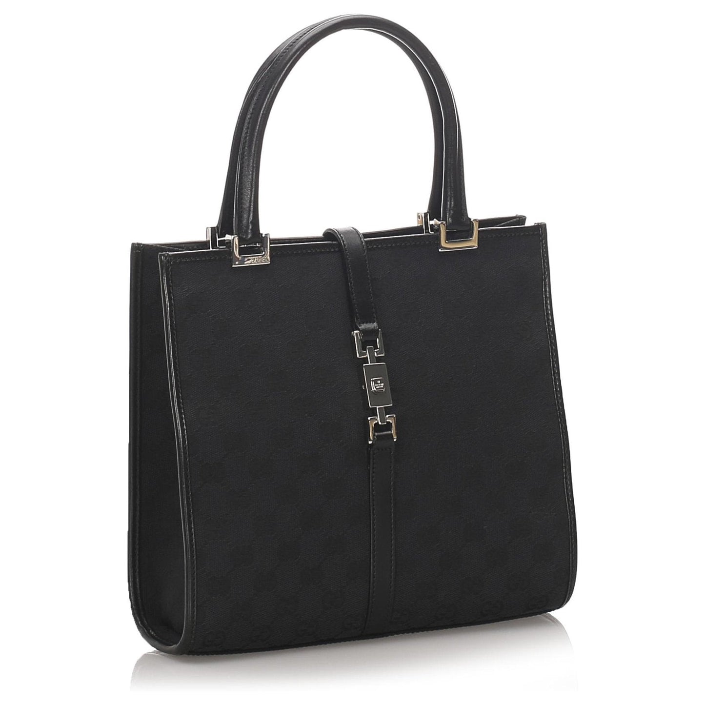 Gucci GG & JACKIE Leather Canvas Tote Bag