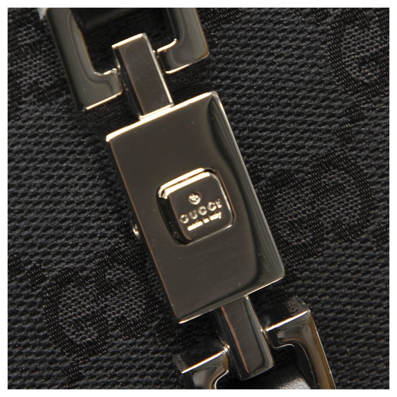 Gucci GG & JACKIE Leather Canvas Tote Bag