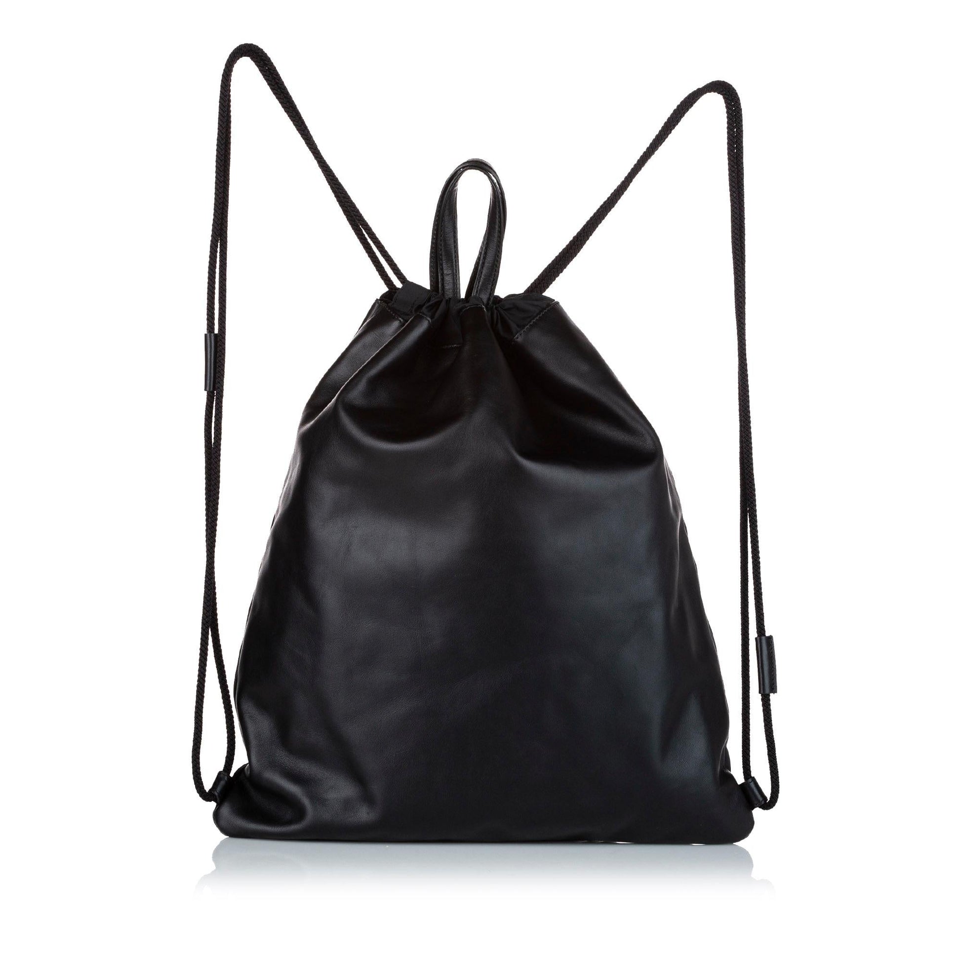 Gucci Ghost Drawstring Backpack SHG Leather Calf Black Jewelry
