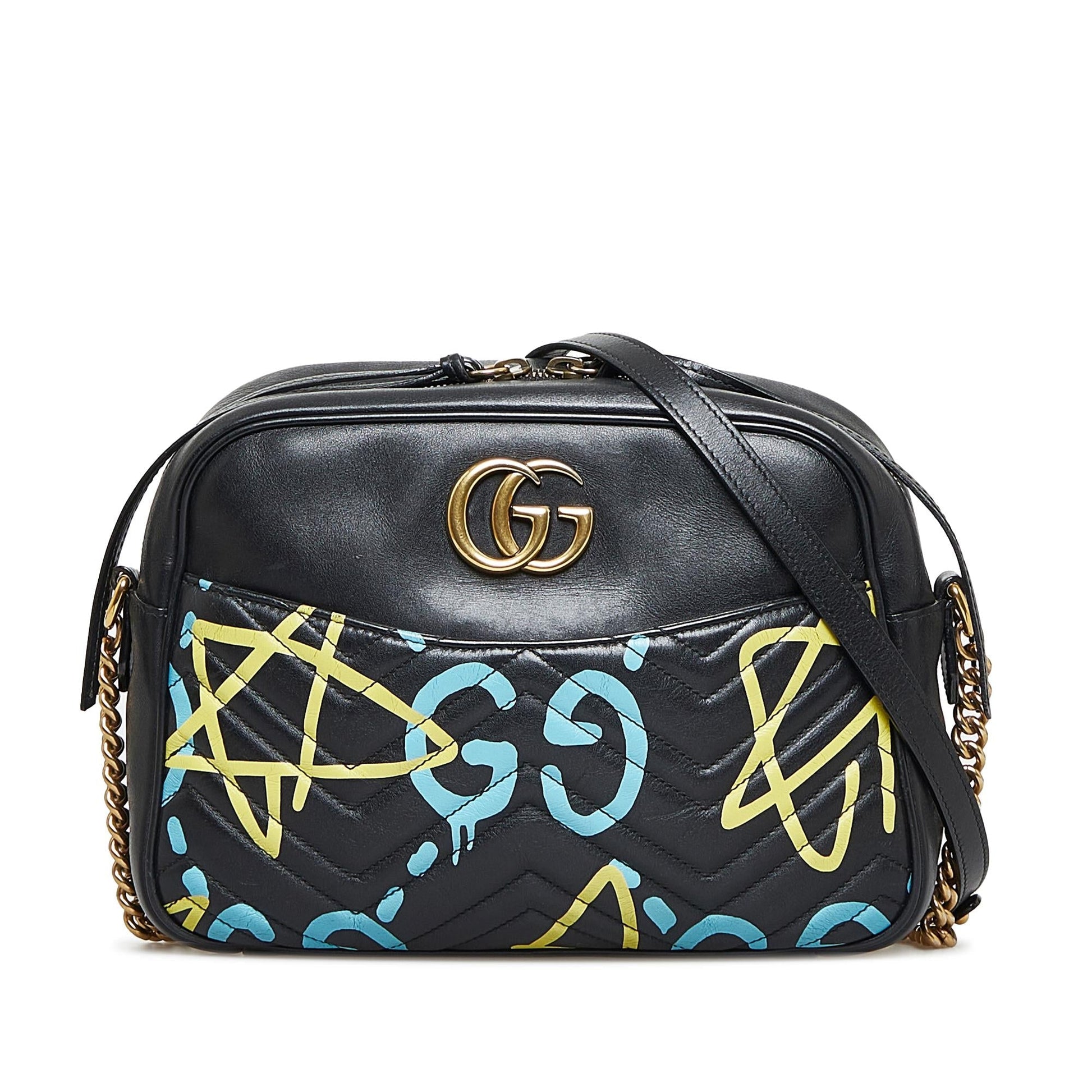 Gucci Ghost GG Marmont SHG-JwaVYu Calf Black Crossbody Bag