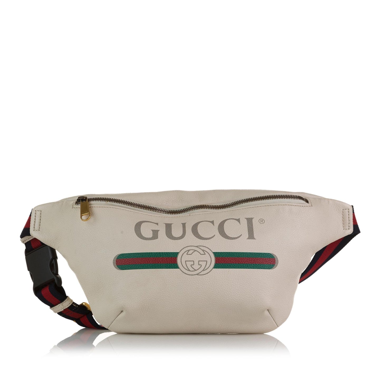 Gucci Belt SHG-AN12yt Calf White Logo Accessory