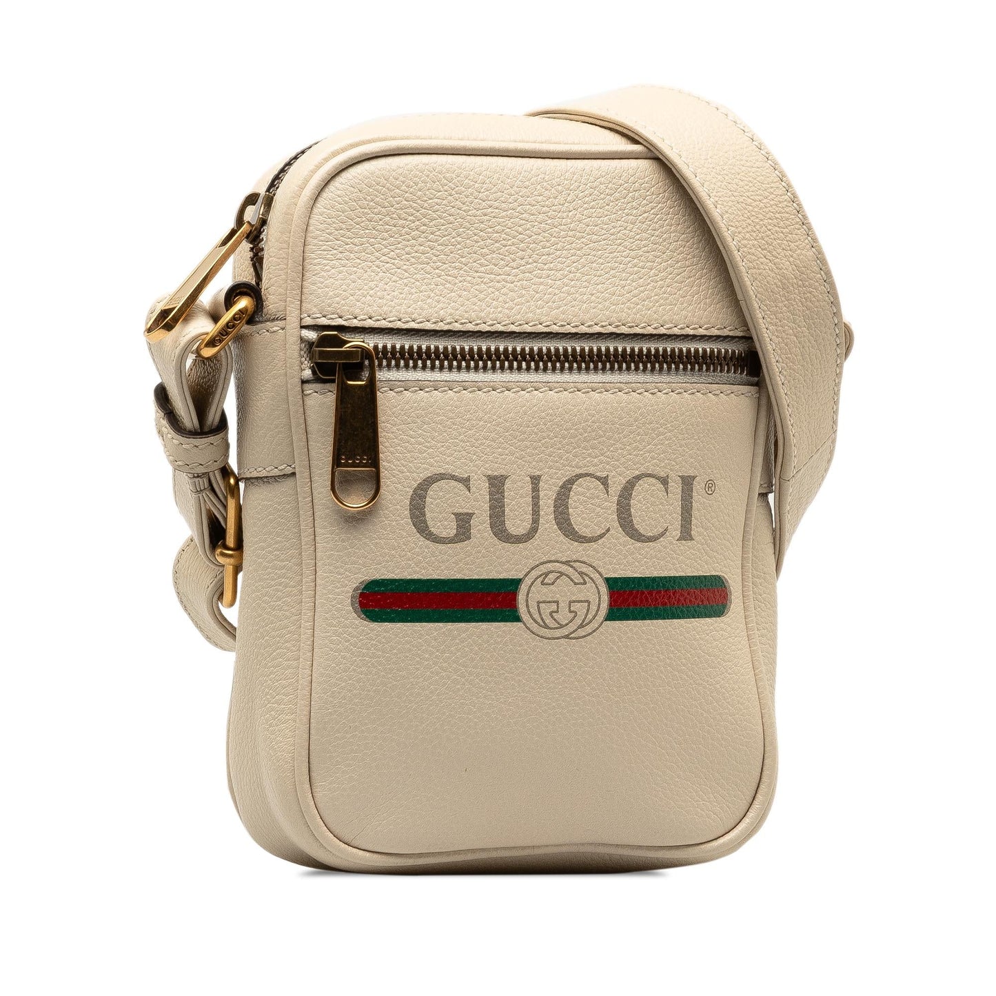 Gucci SHG-nQtOUc Calf White Logo Crossbody Bag