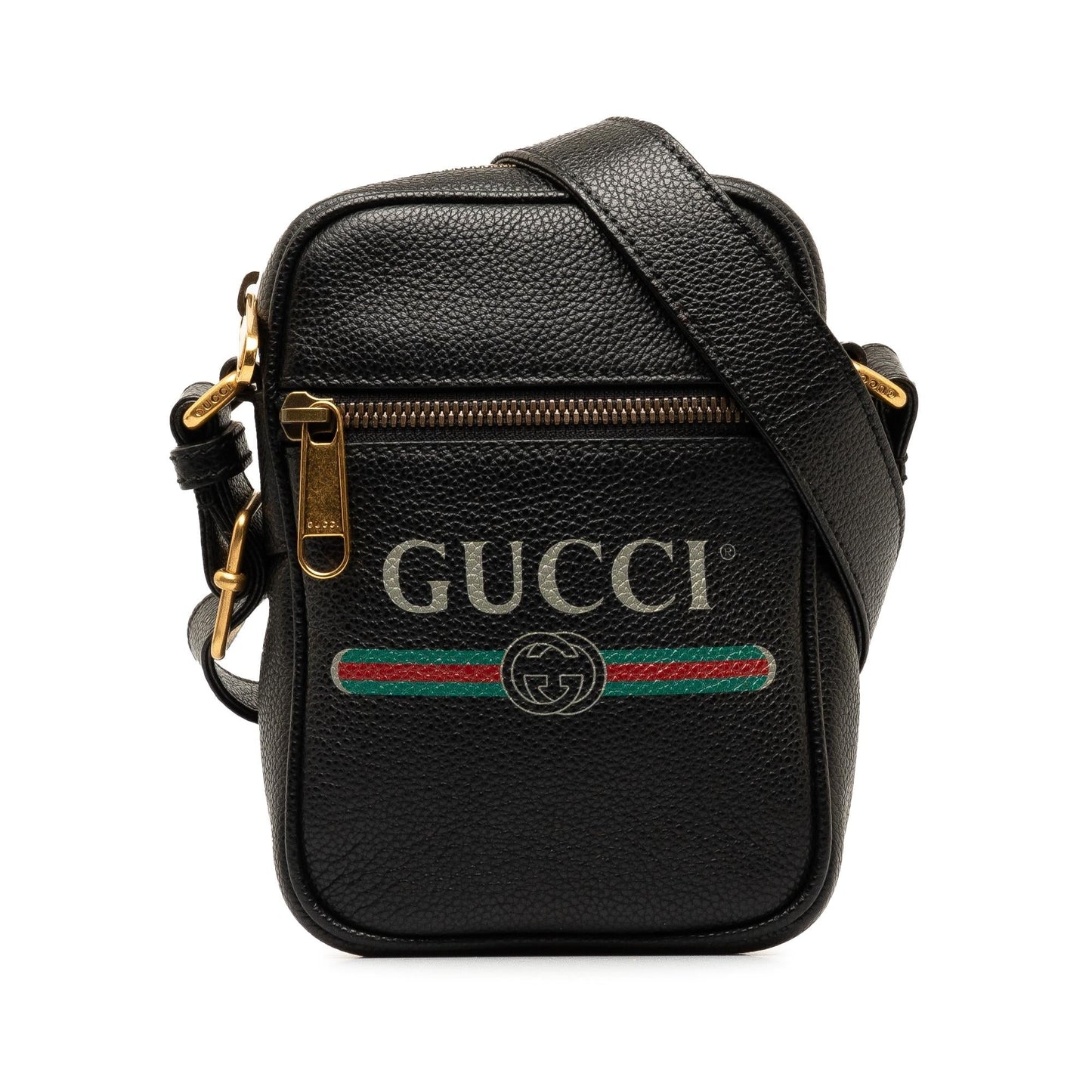 Gucci SHG-OUEEjJ Calf Black Logo Crossbody Bag