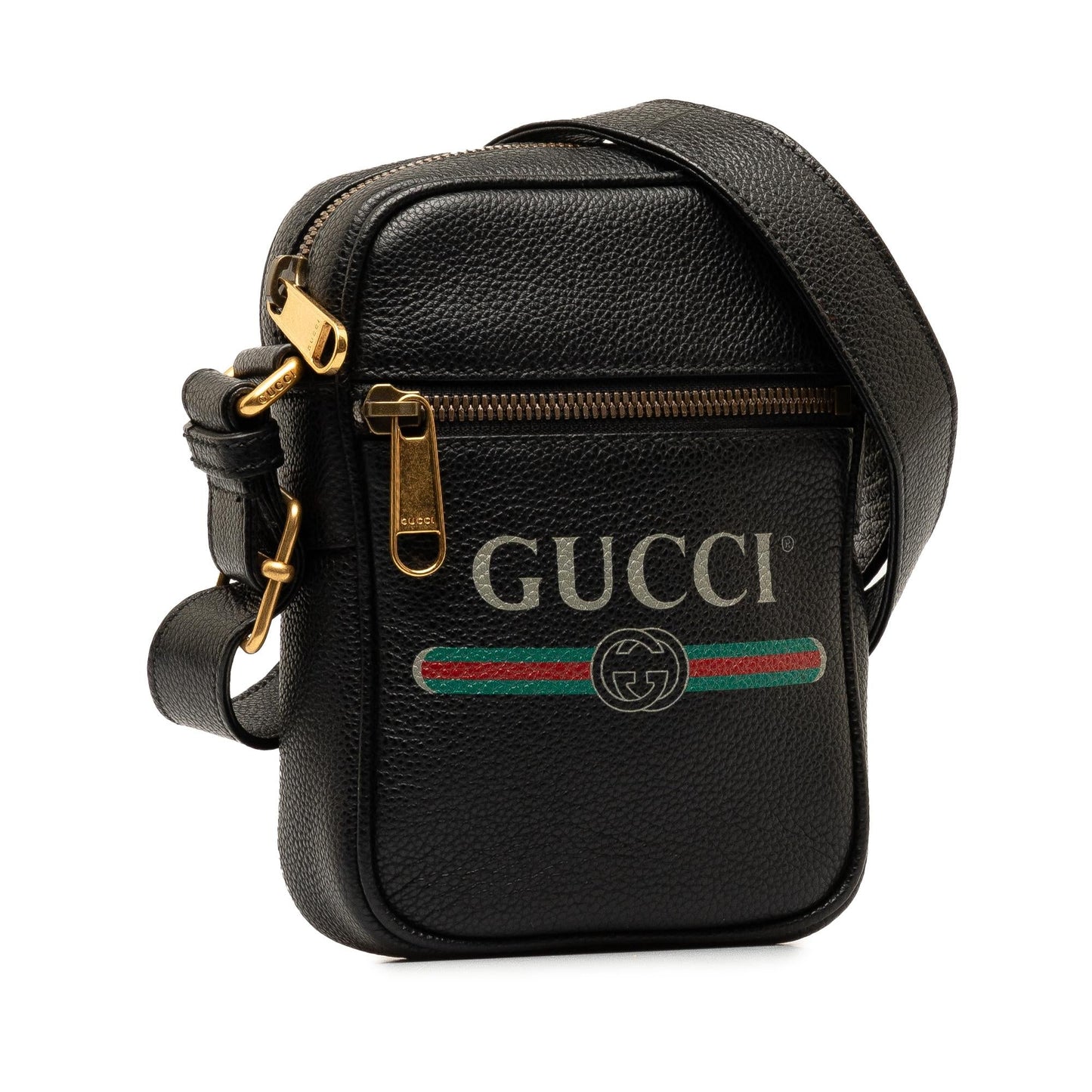 Gucci SHG-OUEEjJ Calf Black Logo Crossbody Bag