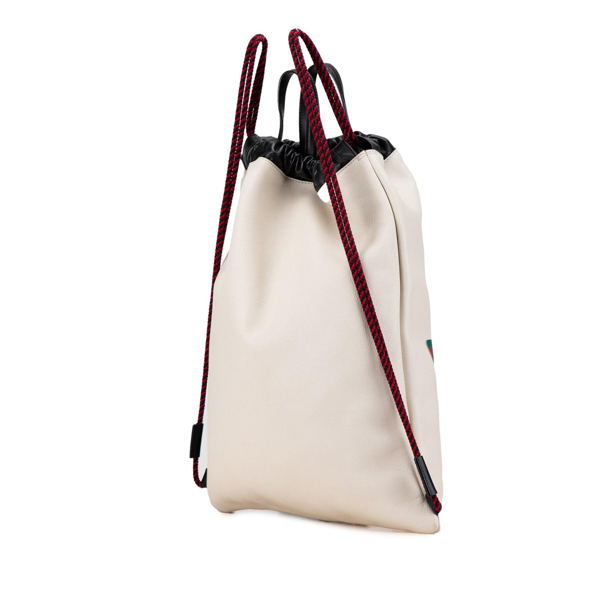 Gucci Backpack Leather Calf White Logo