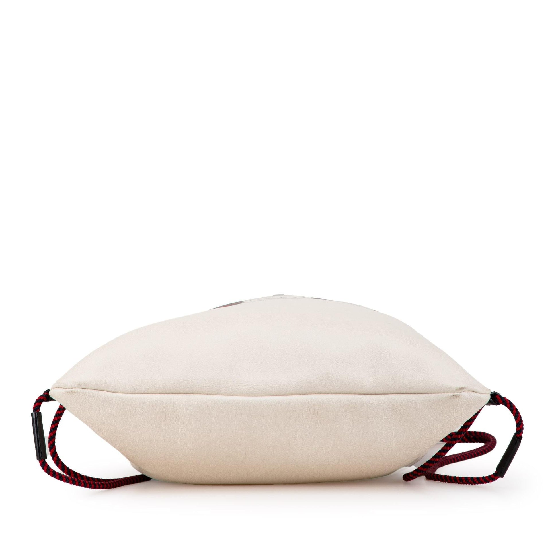 Gucci Backpack Leather Calf White Logo Leather Backpack