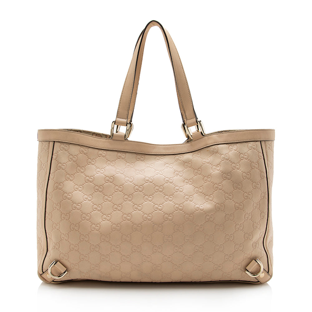 Gucci Guccisima Abbey SHF Leather Beige Large Tote Bag