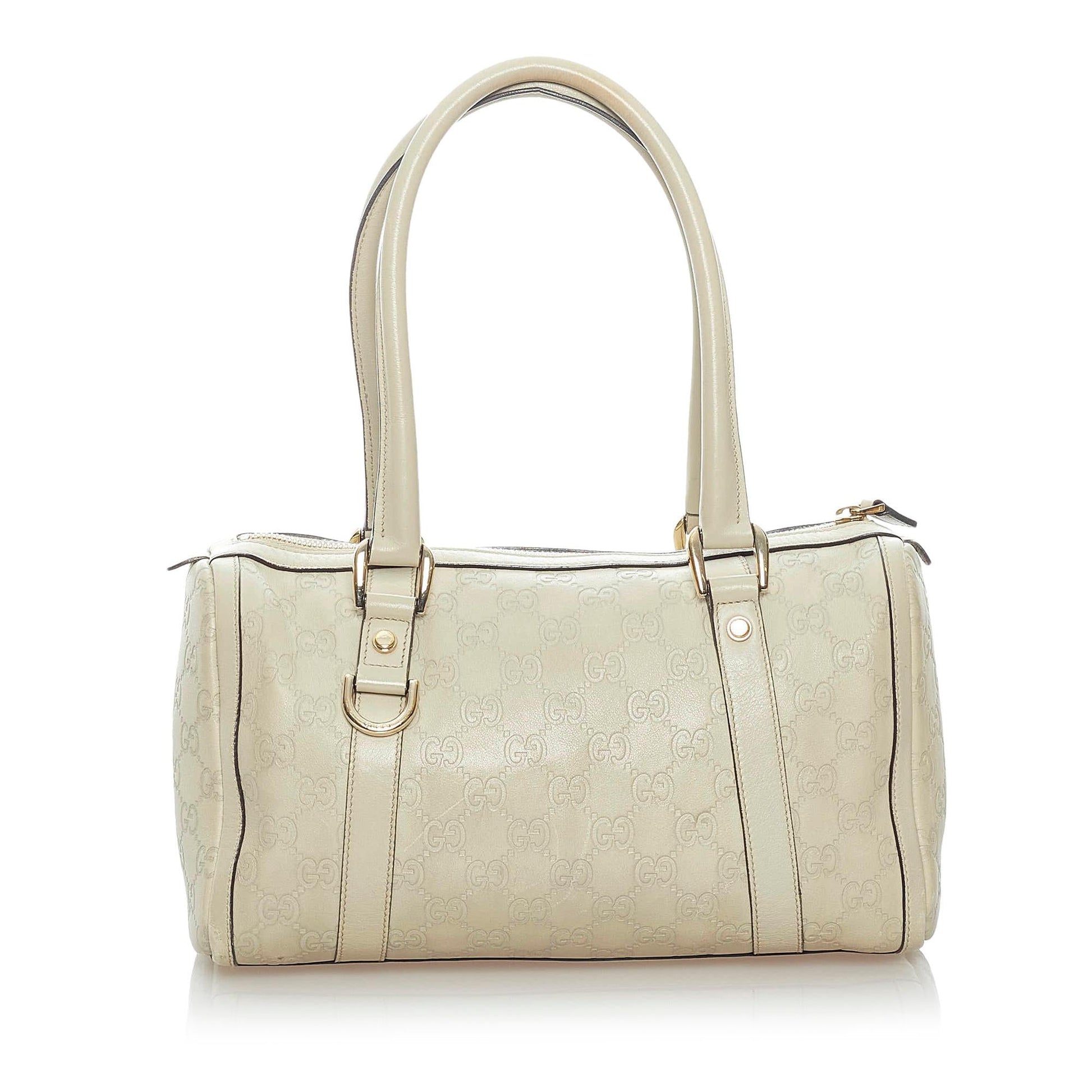 Gucci Guccissima Abbey Boston SHG Leather Calf White Satchel Bag