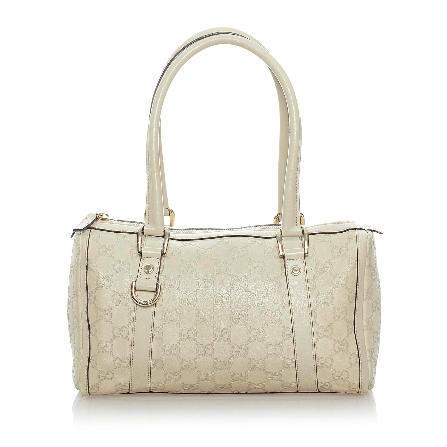 Gucci Guccissima Abbey Boston SHG Leather Calf White Satchel Bag