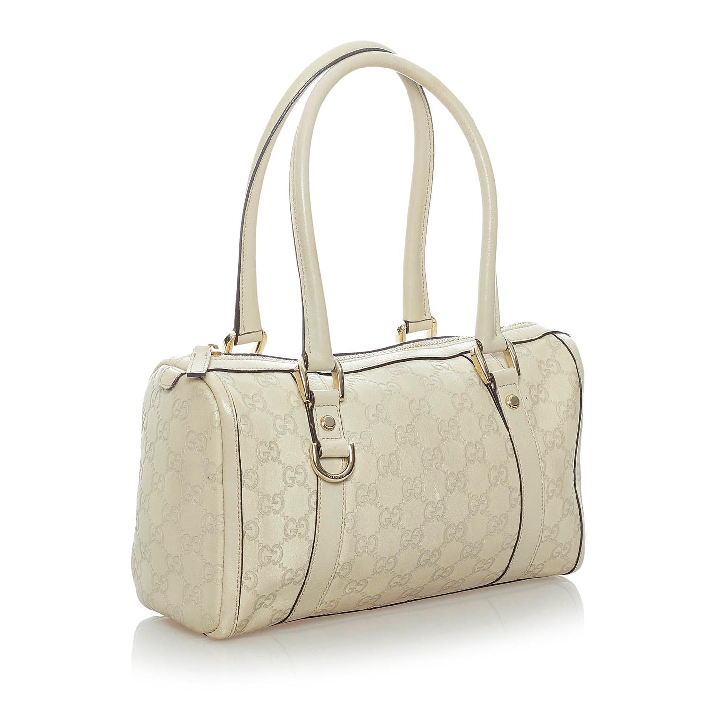 Gucci Guccissima Abbey Boston SHG Leather Calf White Satchel Bag Bag Shg