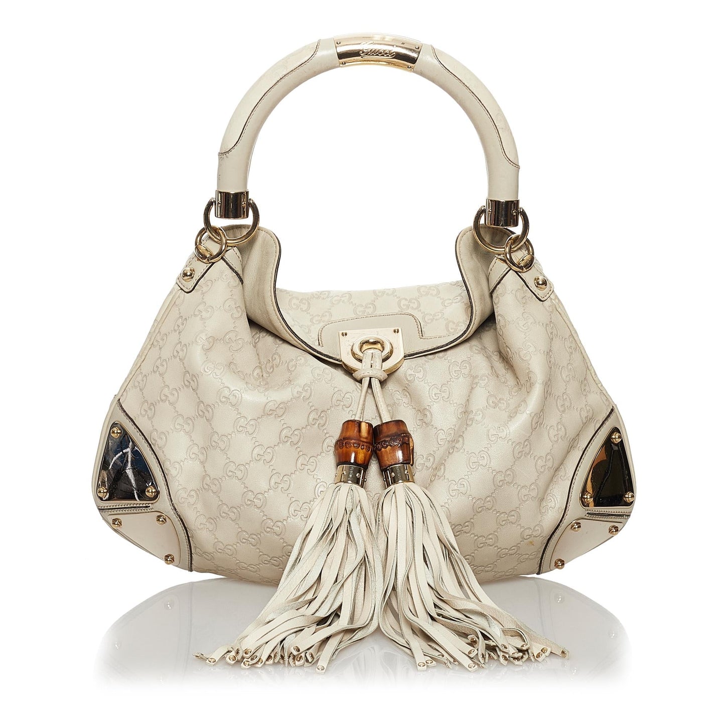 Gucci Guccissima Bamboo Indy SHG Calf Brown Satchel Bag