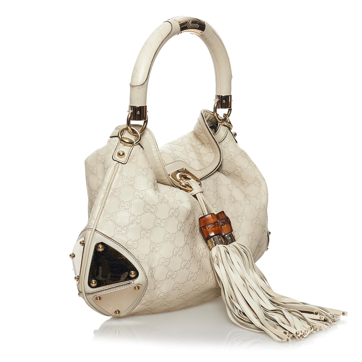 Gucci Guccissima Bamboo Indy SHG Calf Brown Satchel Bag