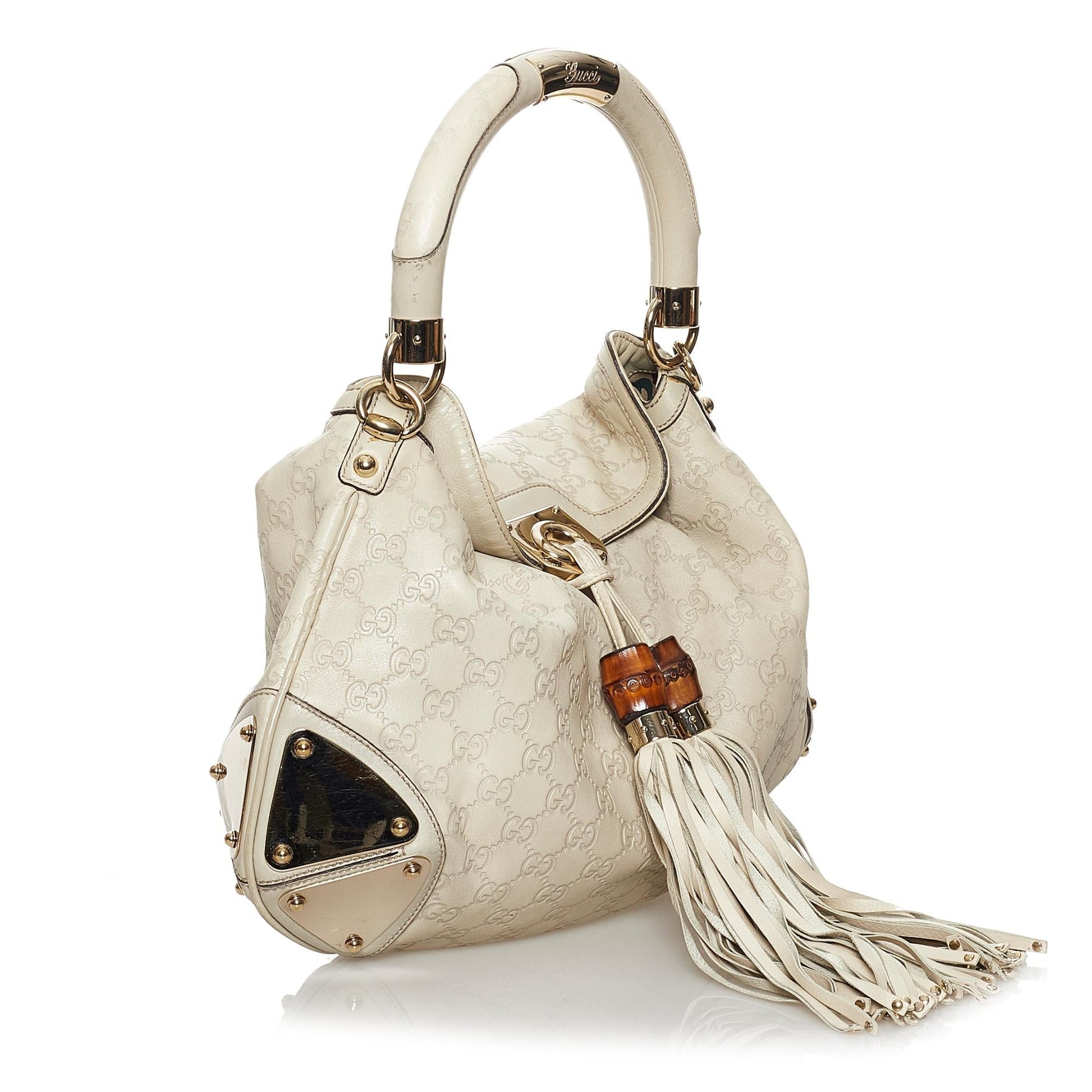 Gucci Guccissima Bamboo Indy SHG Calf Brown Satchel Bag