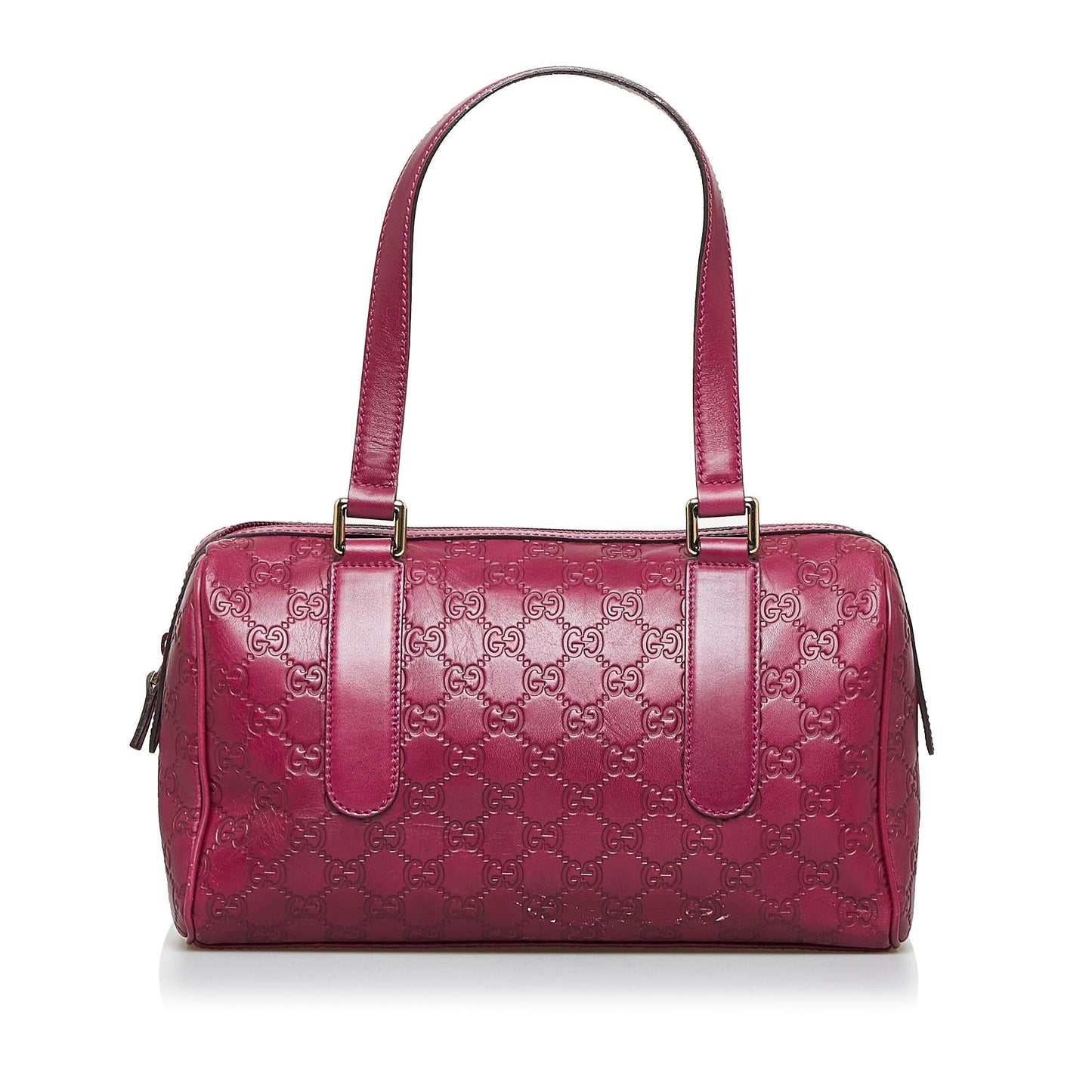 Gucci Guccissima Boston SHG-OEyLTS Calf Red Satchel Bag