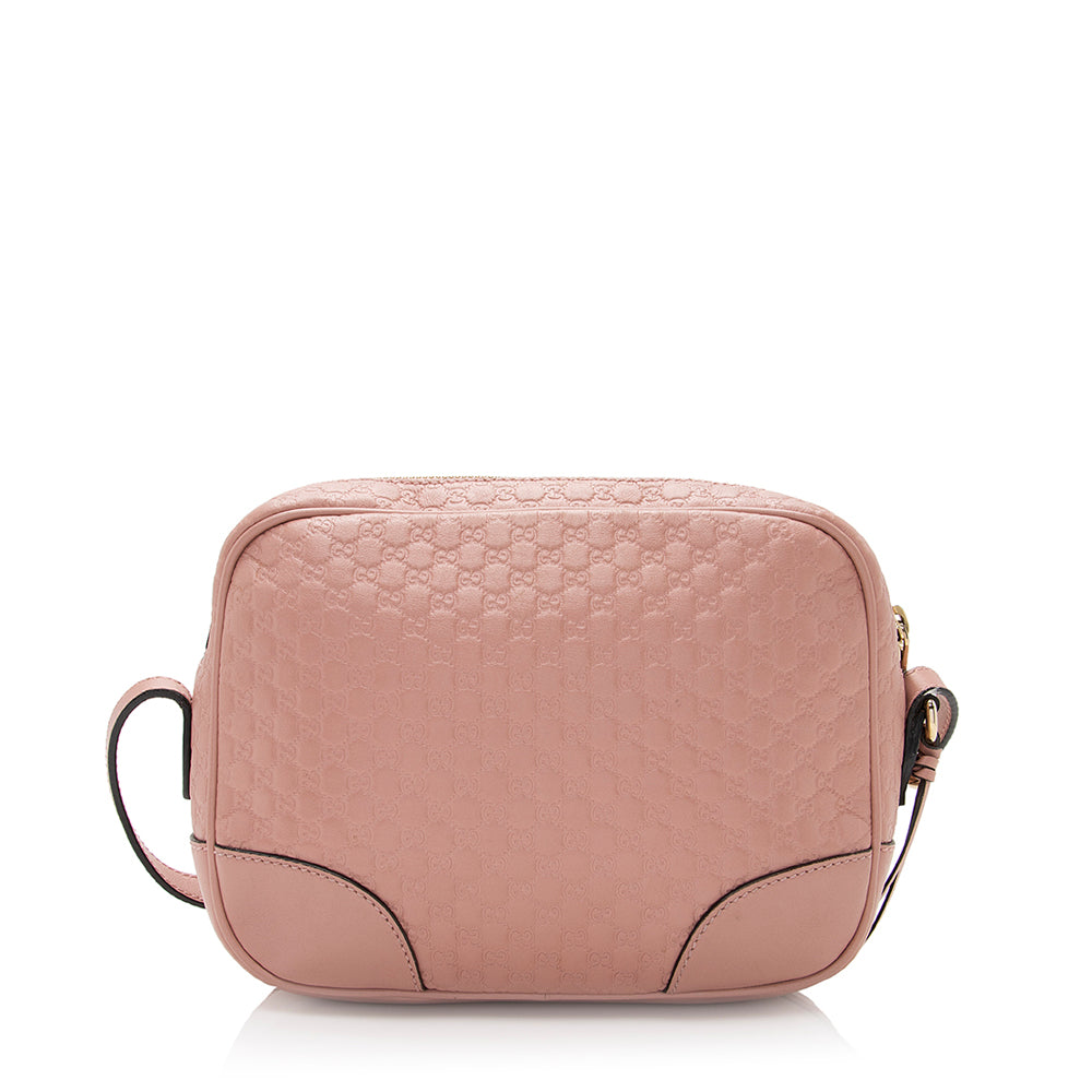 Gucci Guccissima Bree Disco SHF Leather Pink Crossbody Bag