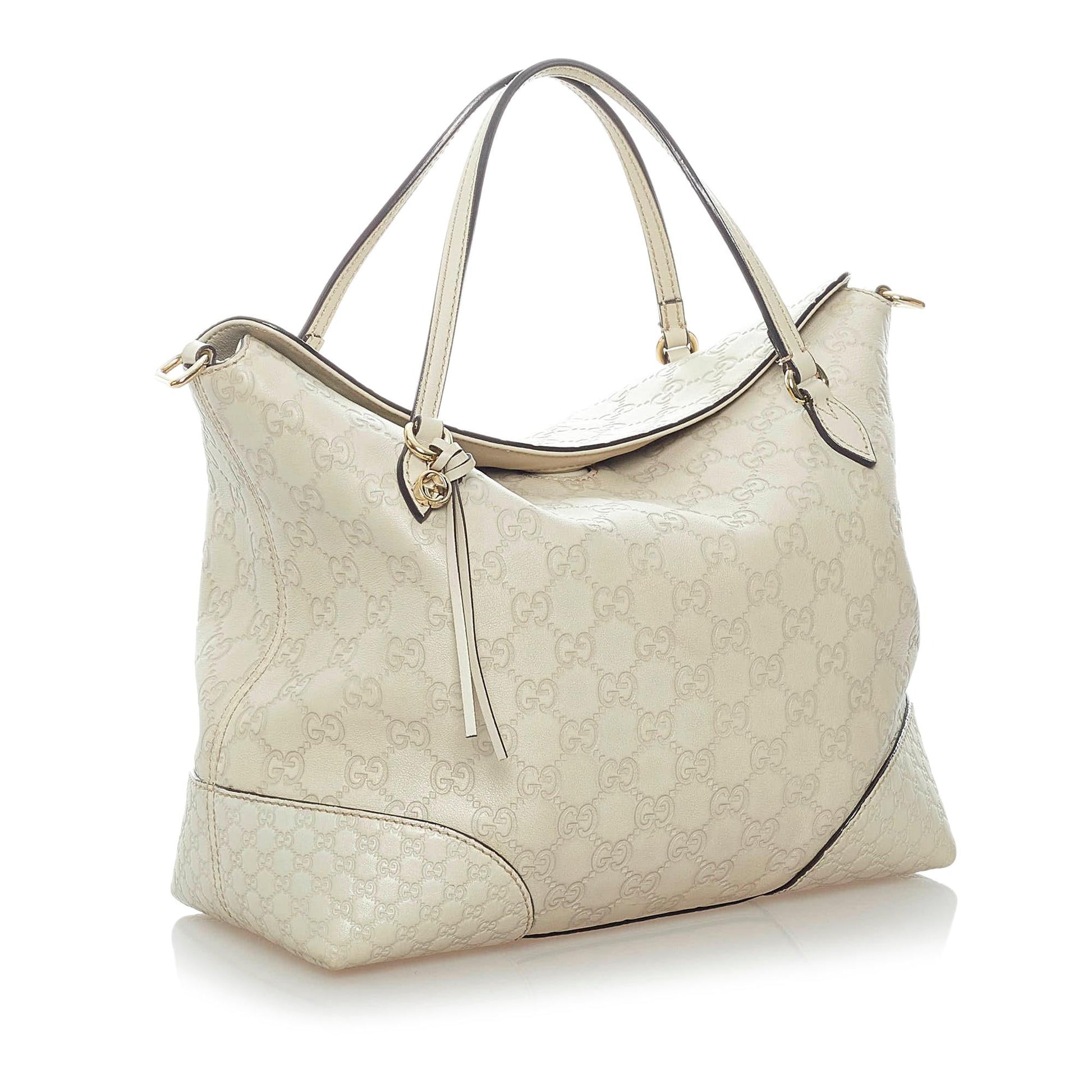 Gucci Guccissima Bree SHG Calf White Satchel Bag