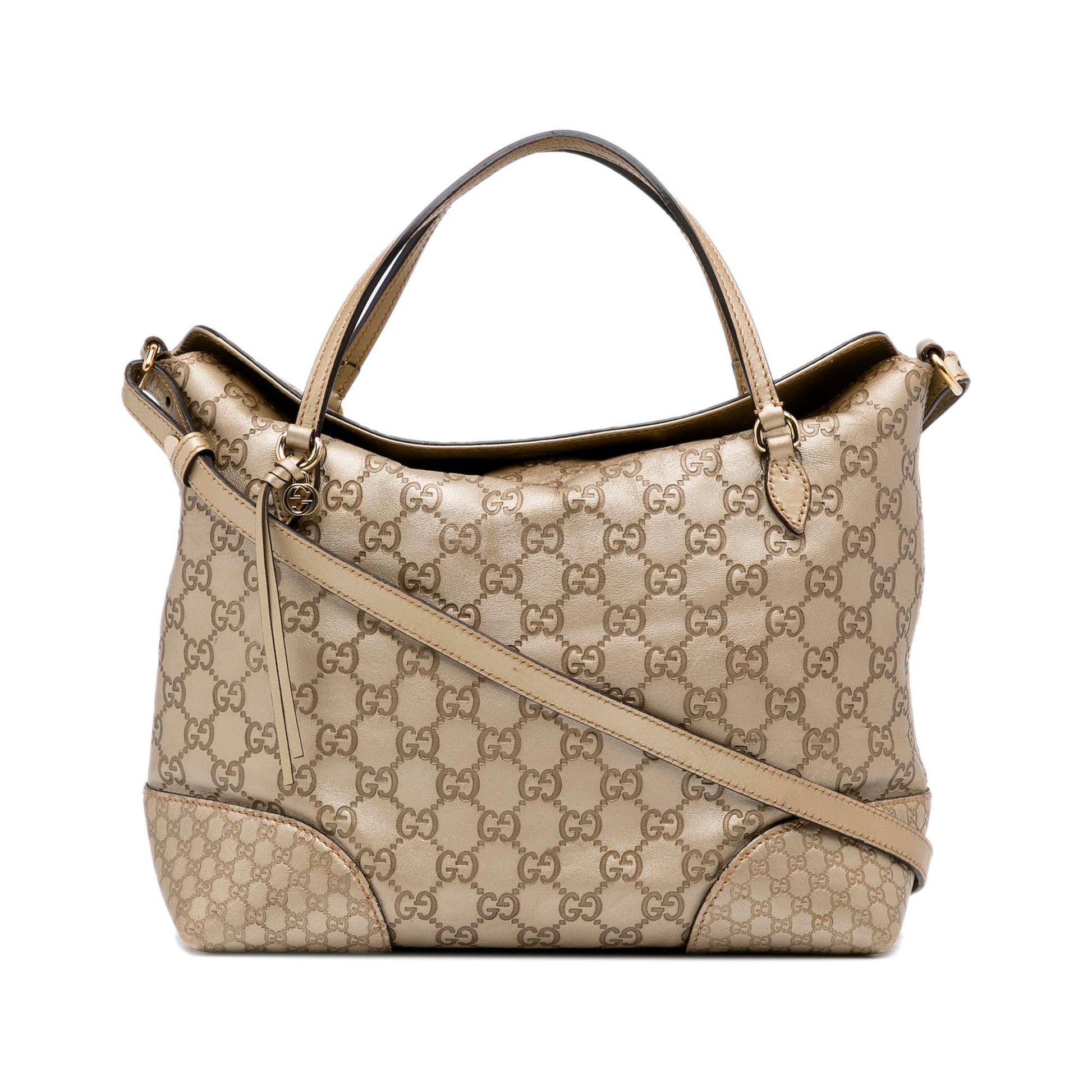 Gucci Guccissima Bree SHG-3hd0xw Calf Gold Satchel Bag