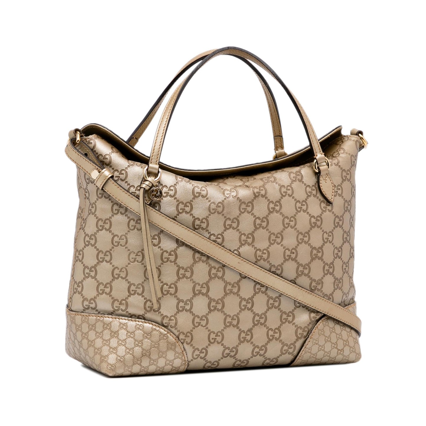 Gucci Guccissima Bree SHG-3hd0xw Calf Gold Satchel Bag