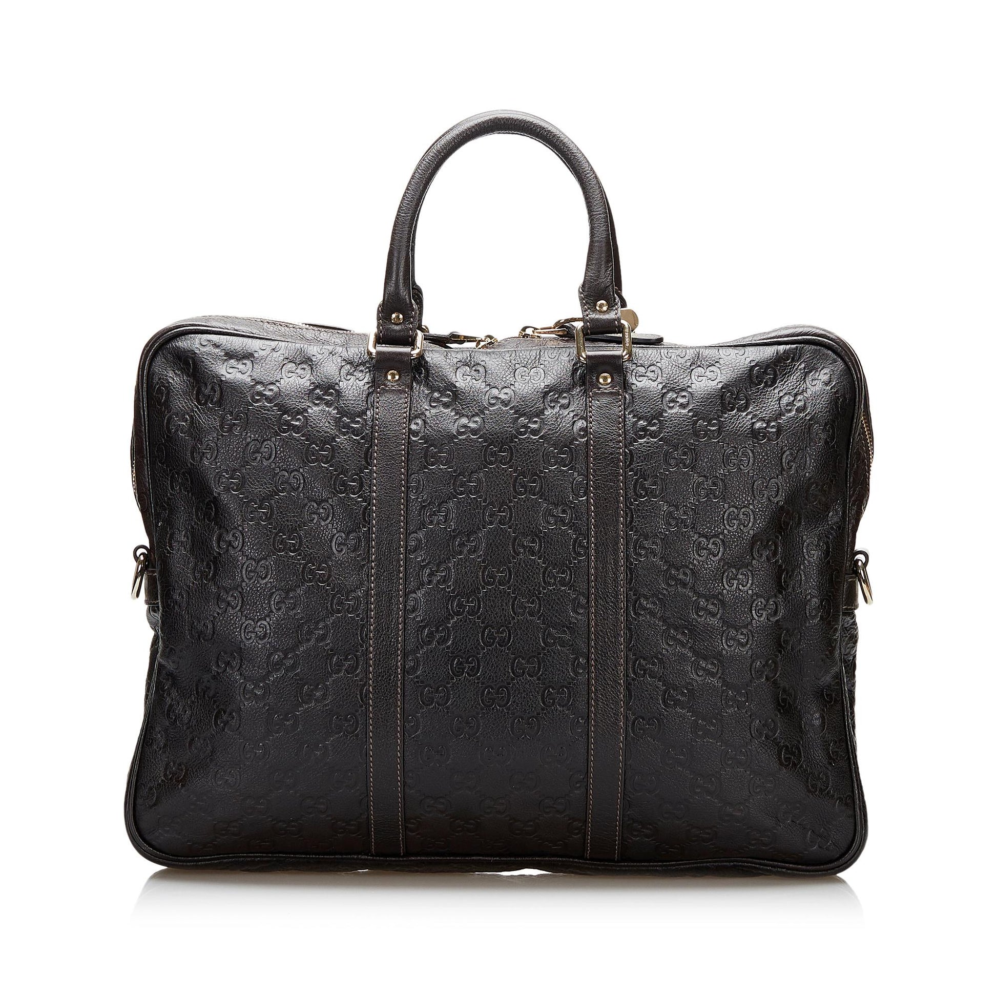 Gucci Guccissima Bright Briefcase SHG-8KluPf Calf Black Tote Bag