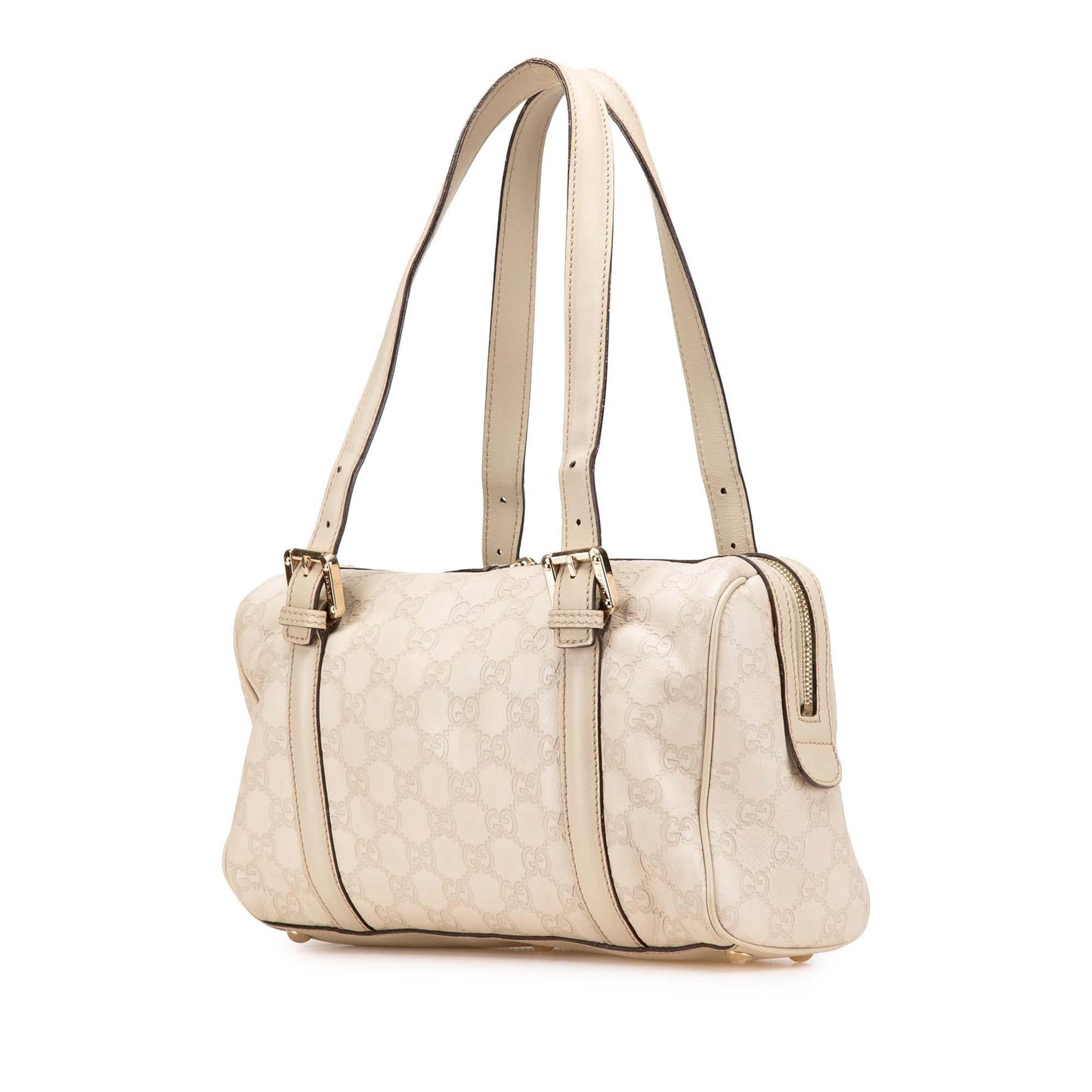 Gucci Guccissima Britt Boston Calf White Satchel Bag