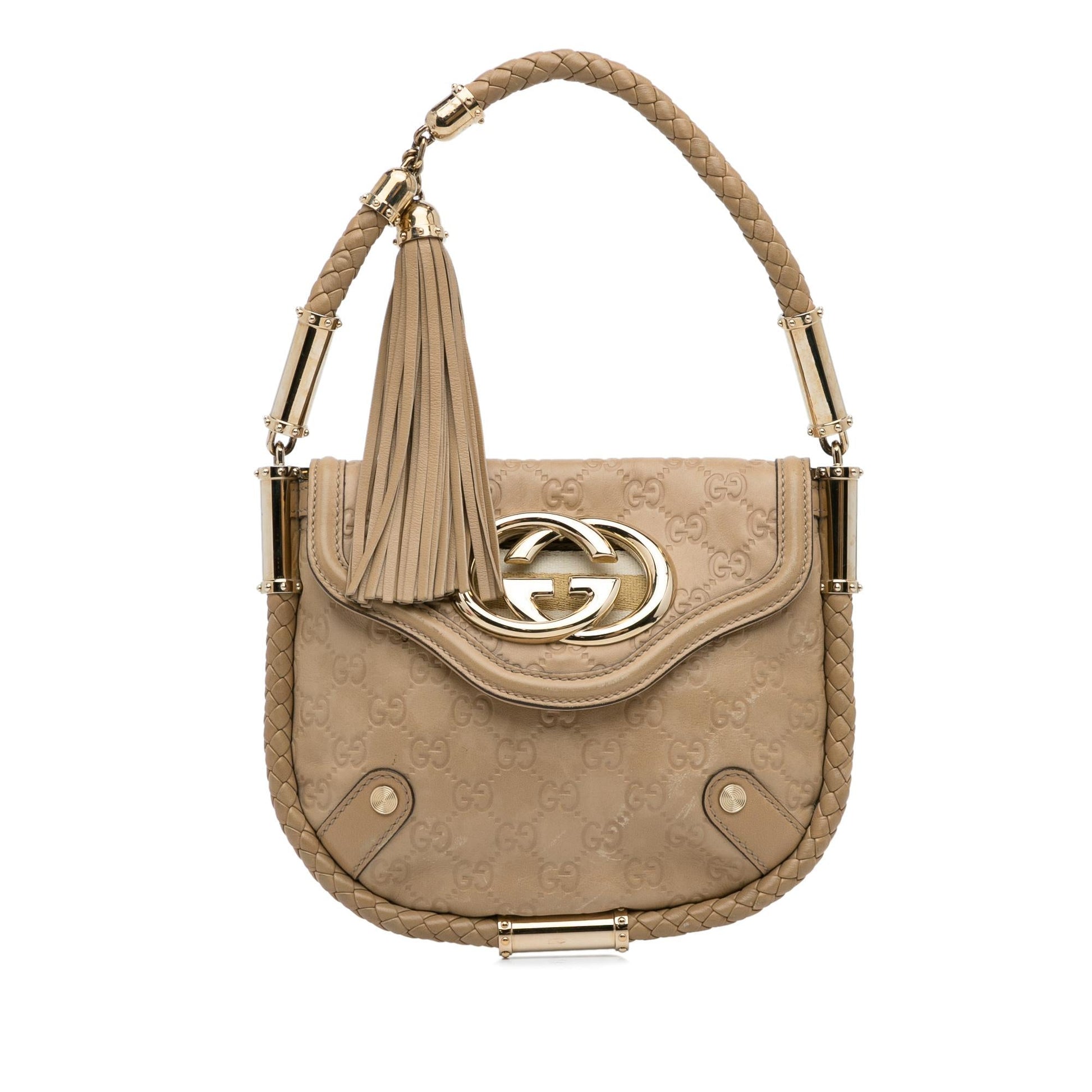Gucci Guccissima Britt SHG-FQ733L Calf Brown Shoulder Bag