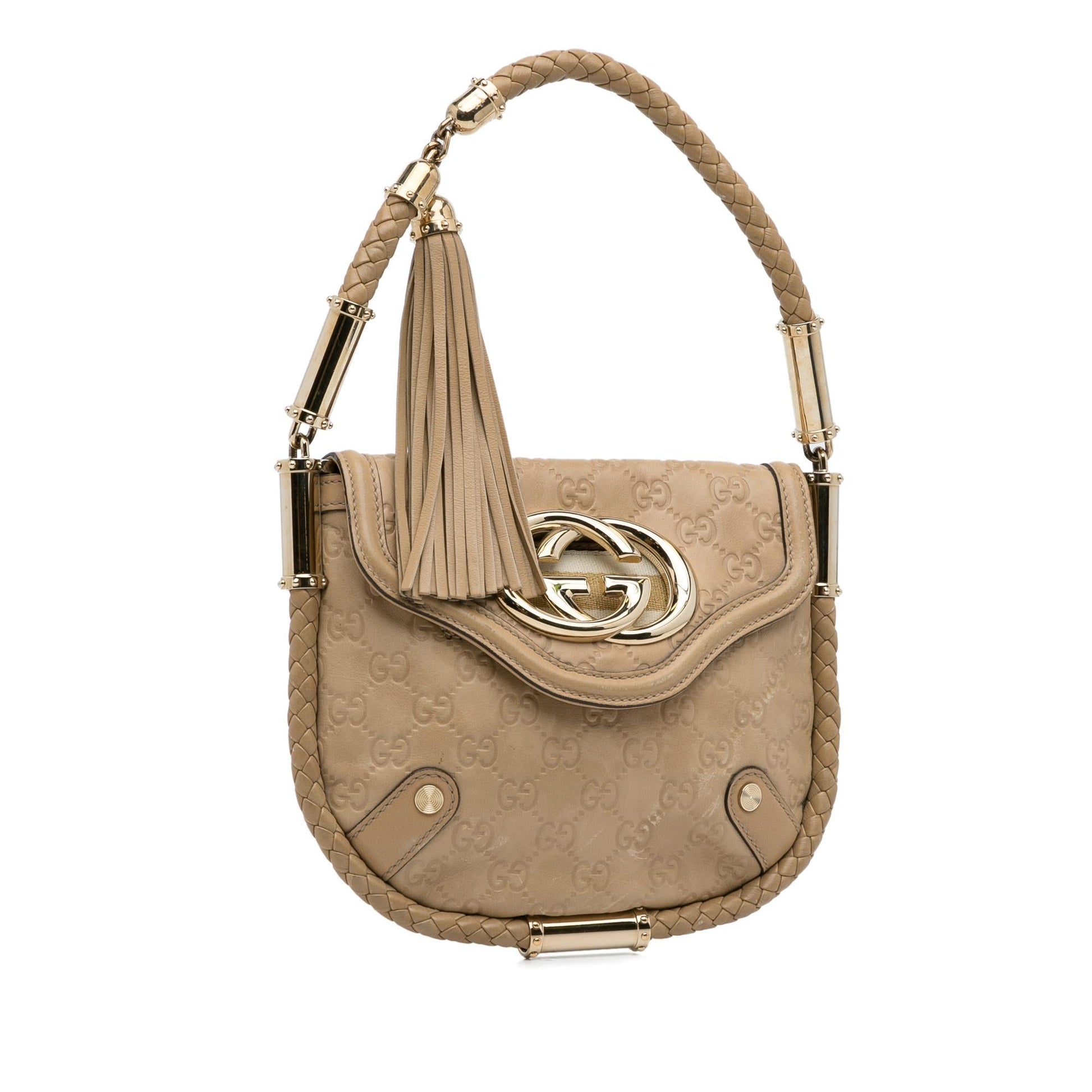 Gucci Guccissima Britt SHG-FQ733L Calf Brown Shoulder Bag
