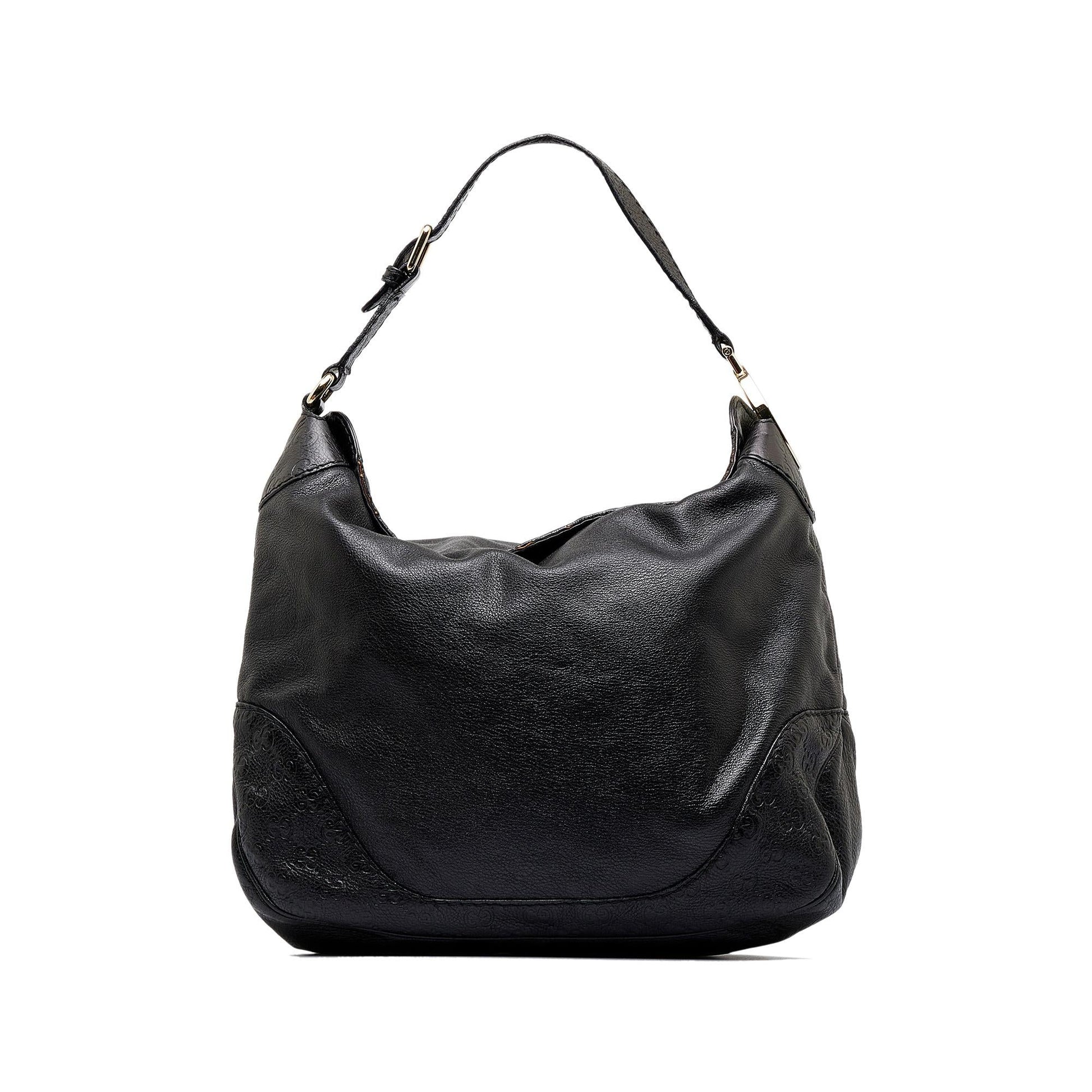 Gucci Guccissima Charlotte SHG-Q1dlly Calf Black Tote Bag